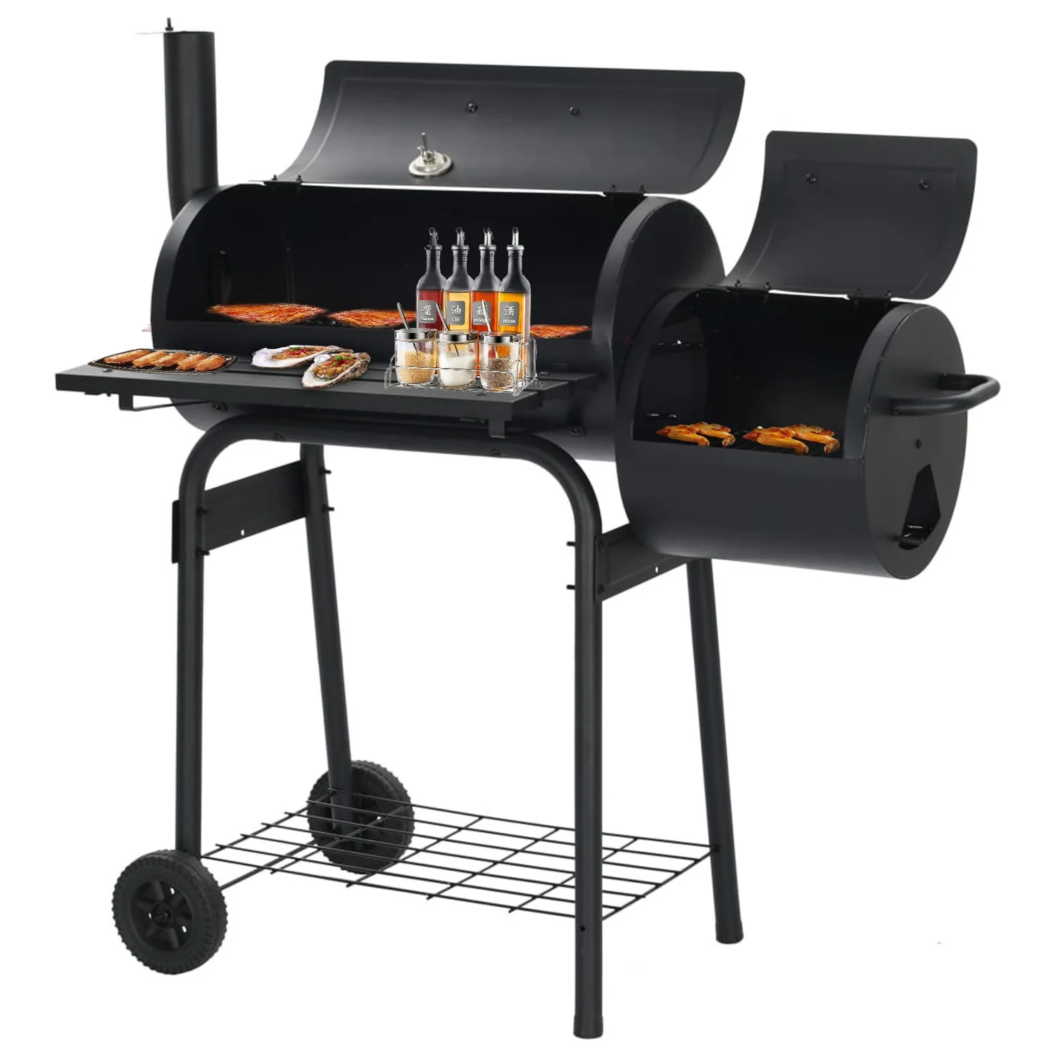 2026 Vebreda Outdoor BBQ Grill Charcoal Barbecue Pit Patio Backyard Meat Cooker Smoker