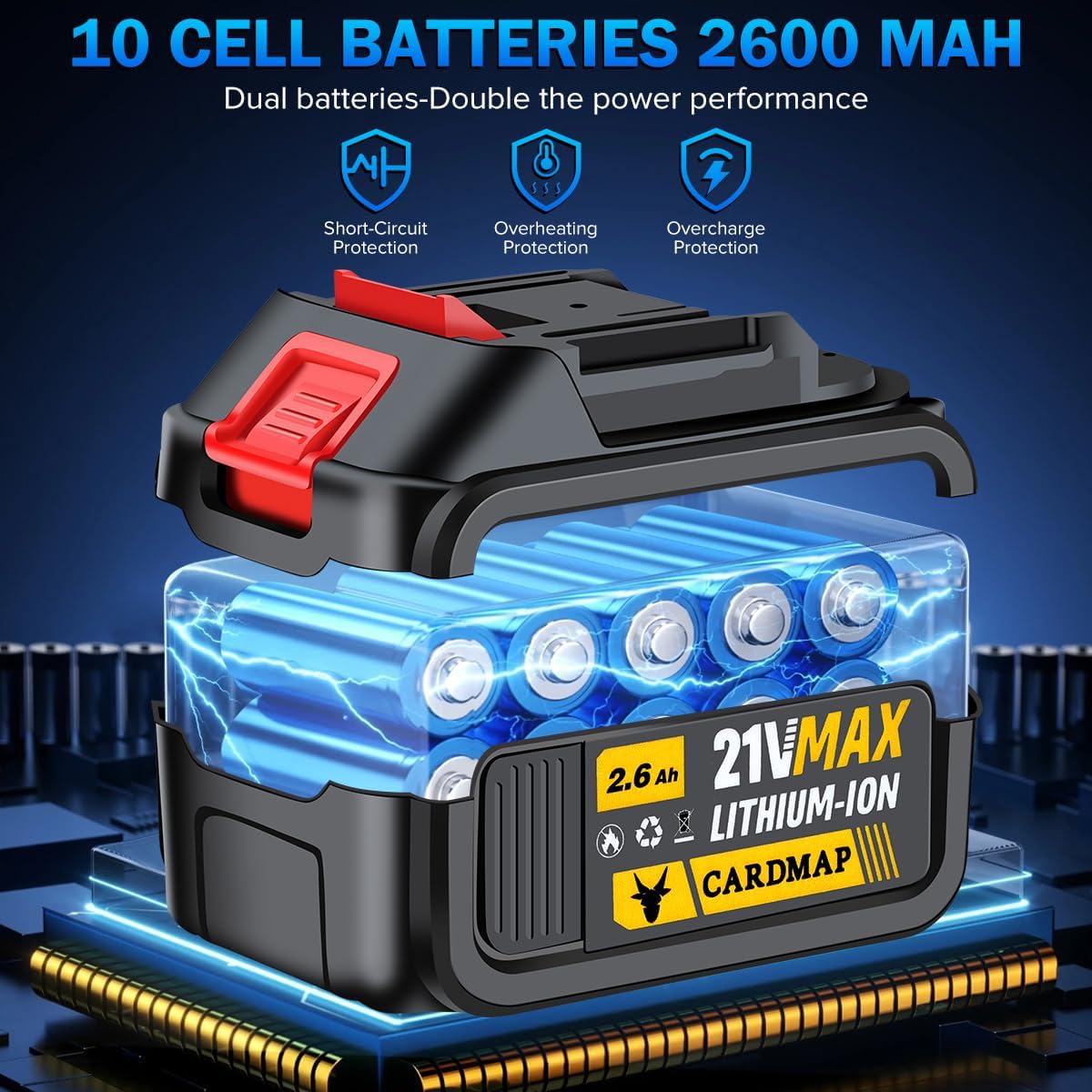 2026 Electric Cordless Leaf Blower, Handheld Electric Leaf Blower, Mini Jet Dry Blower Fan with 2 Packs 2.6Ah Batteries and Charger, Violent Turbo Jet Blower for Lawn, Patio, Outdoors, Car, Home