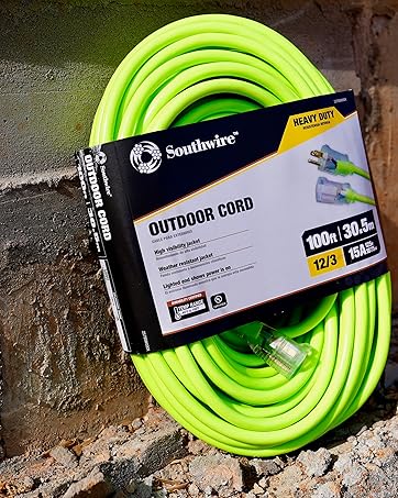 Southwire Outdoor Extension Cords being used on an outdoor jobsite