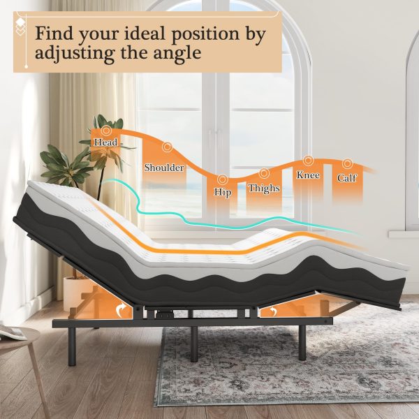 2026 Adjustable Bed Frame -Wireless Remote -Memory Function -Adjustable Bed Base -Head and Foot Lift Incline -Zero Gravity -Quiet Motorfor Lying Down, Reading, Watching TV,Fatigue,Backache[FULL]
