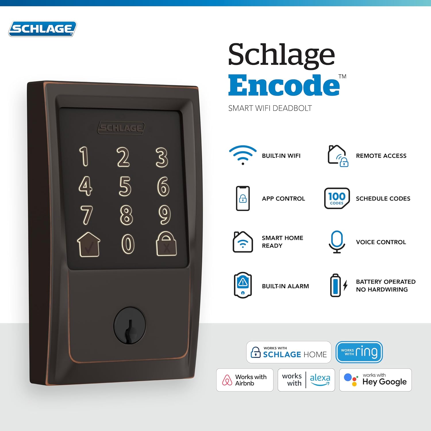 Encode Smart Wifi Deadbolt Lock – Keyless Entry