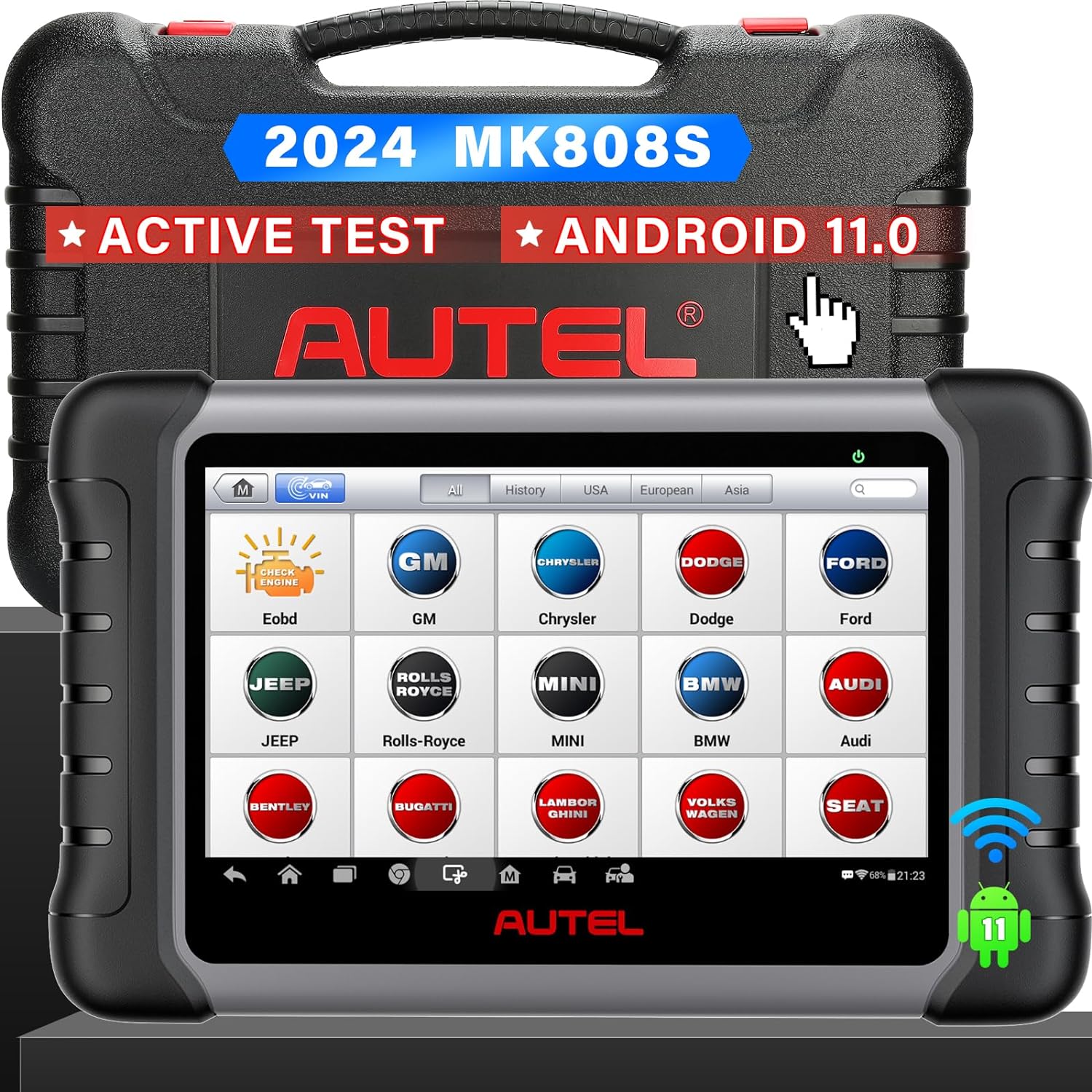 2026 2024 Bidirectional Tool as MK808BT Pro MX808S M808Z, Function as MaxiCheck MX900, 28+ Service, Active Test, All System Diagnose, Injector Coding, FCA Autoauth Android 11