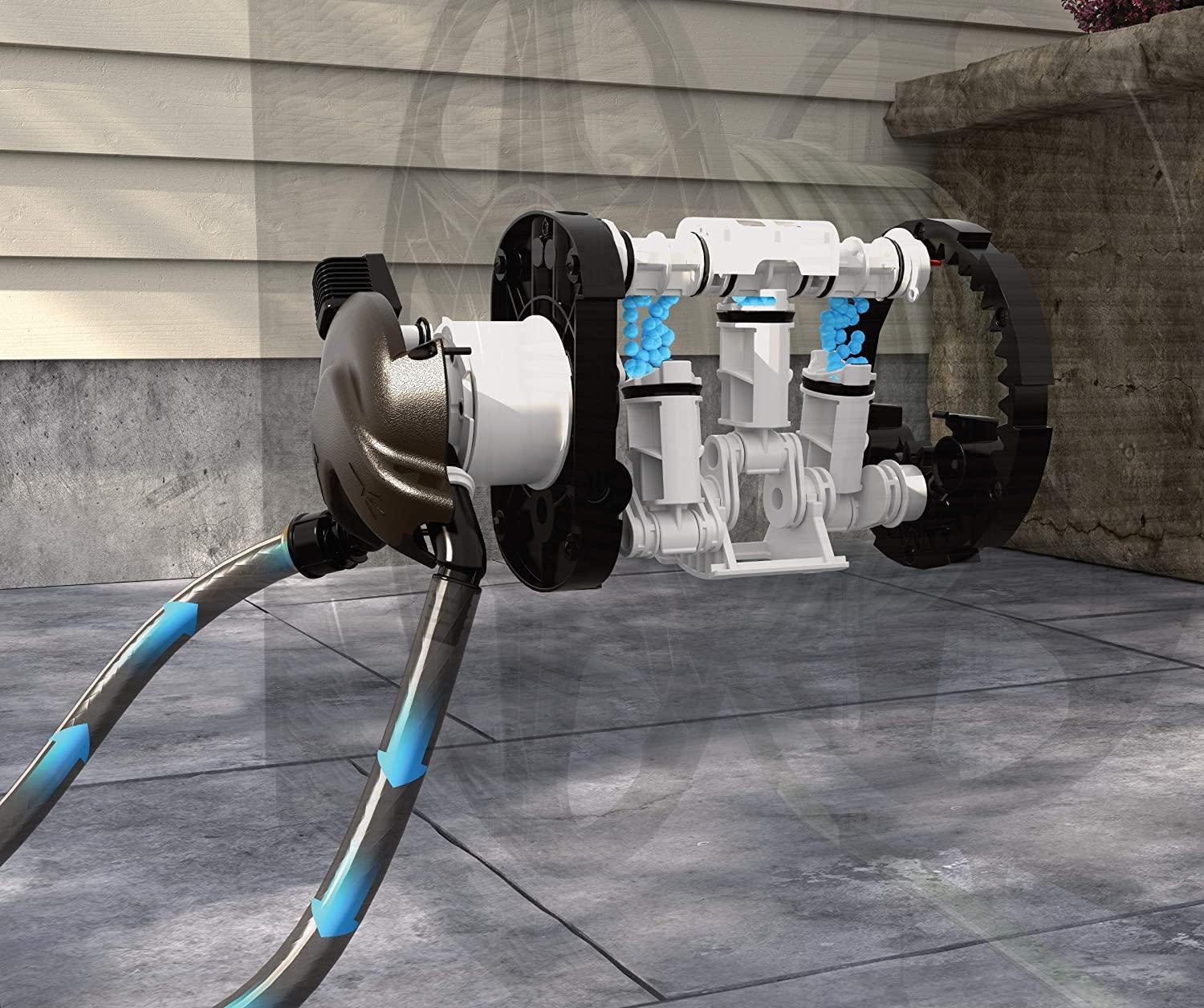 2026 Aquawinder 125′ Wicker Garden Hose Reel – Lightweight Portable Hands – Free Water Powered Retractable Hose Reel – Java