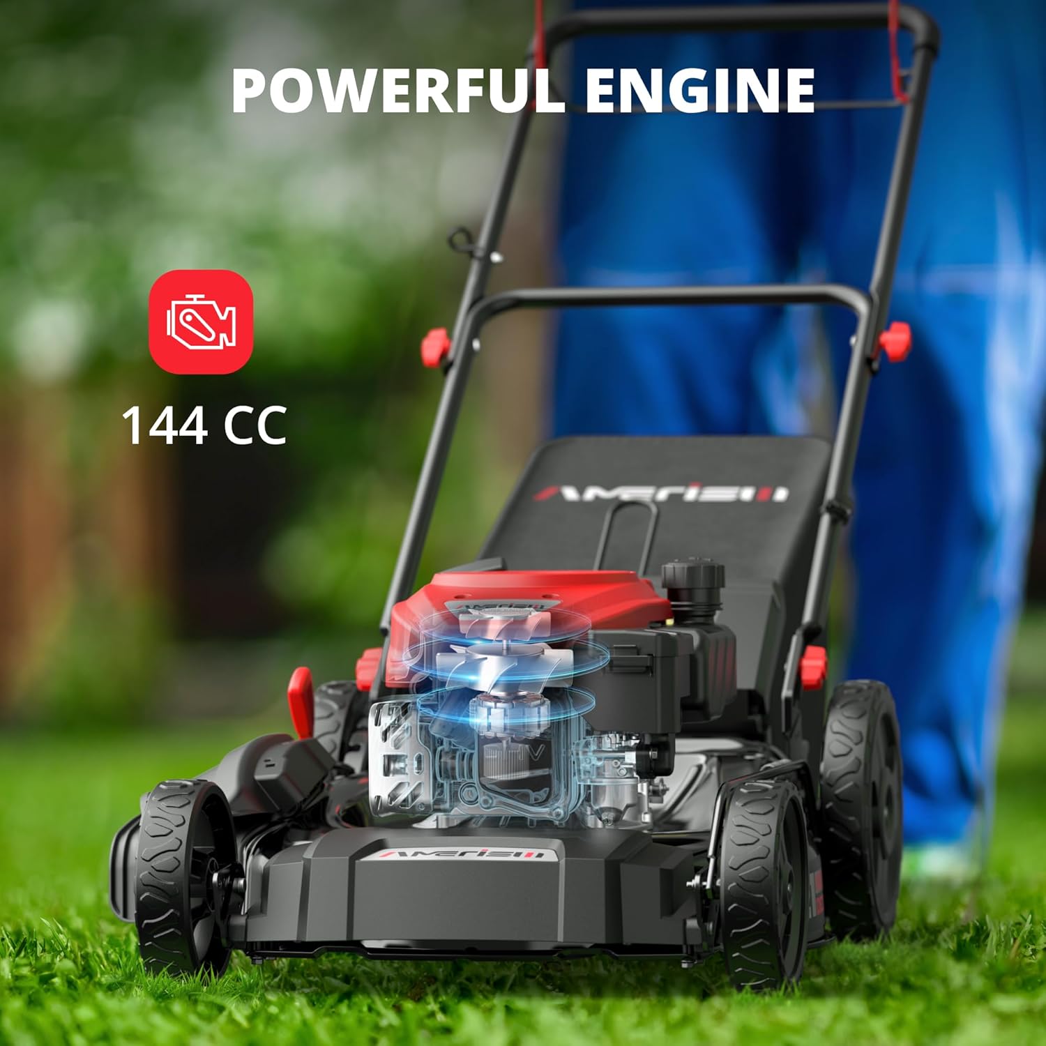 Gas-Powered Self-Propelled Lawn Mower 21′′ Deck