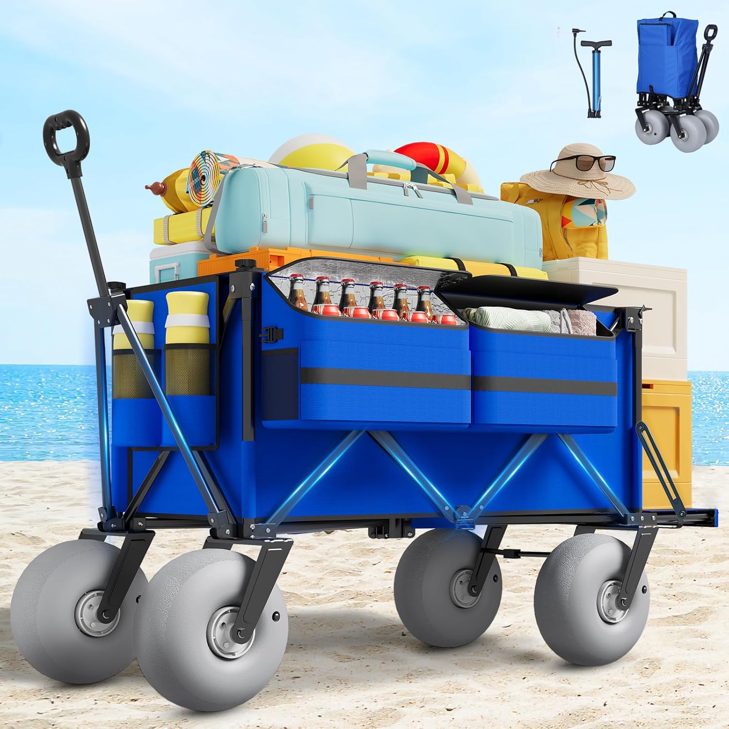 Beach Wagon with Big Wheels – 450Lbs Heavy Duty Cart