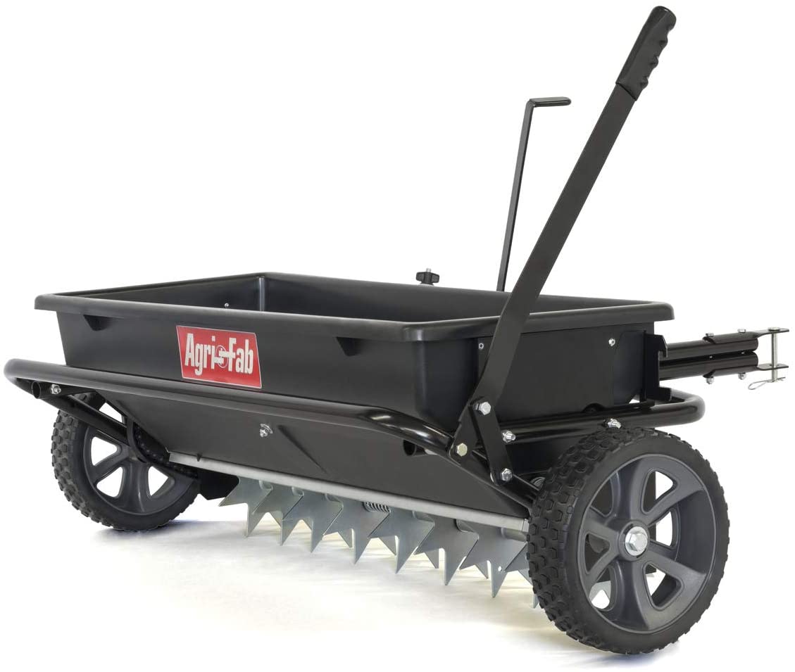 100 lb. Tow-Behind Lawn & Garden Spiker/Seeder/Drop Spreader for Seed,Fertilizer, Salt, Ice Melt; Designed to Pull Behind Lawn & Garden Tractors