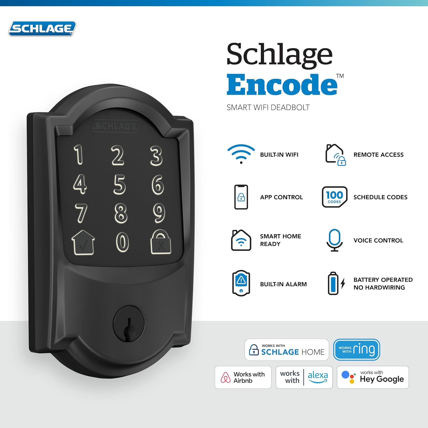 Encode Smart Wifi Deadbolt Lock – Keyless Entry