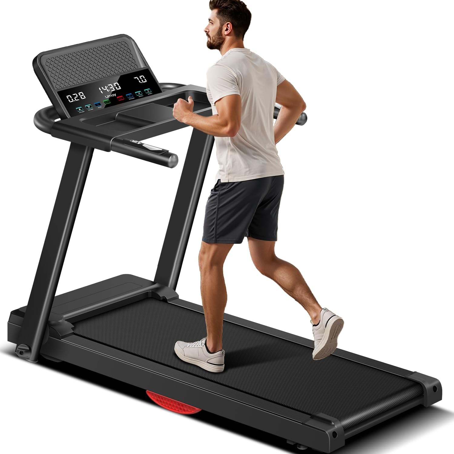 3.0HP Folding Treadmill with Heart Rate Sensor