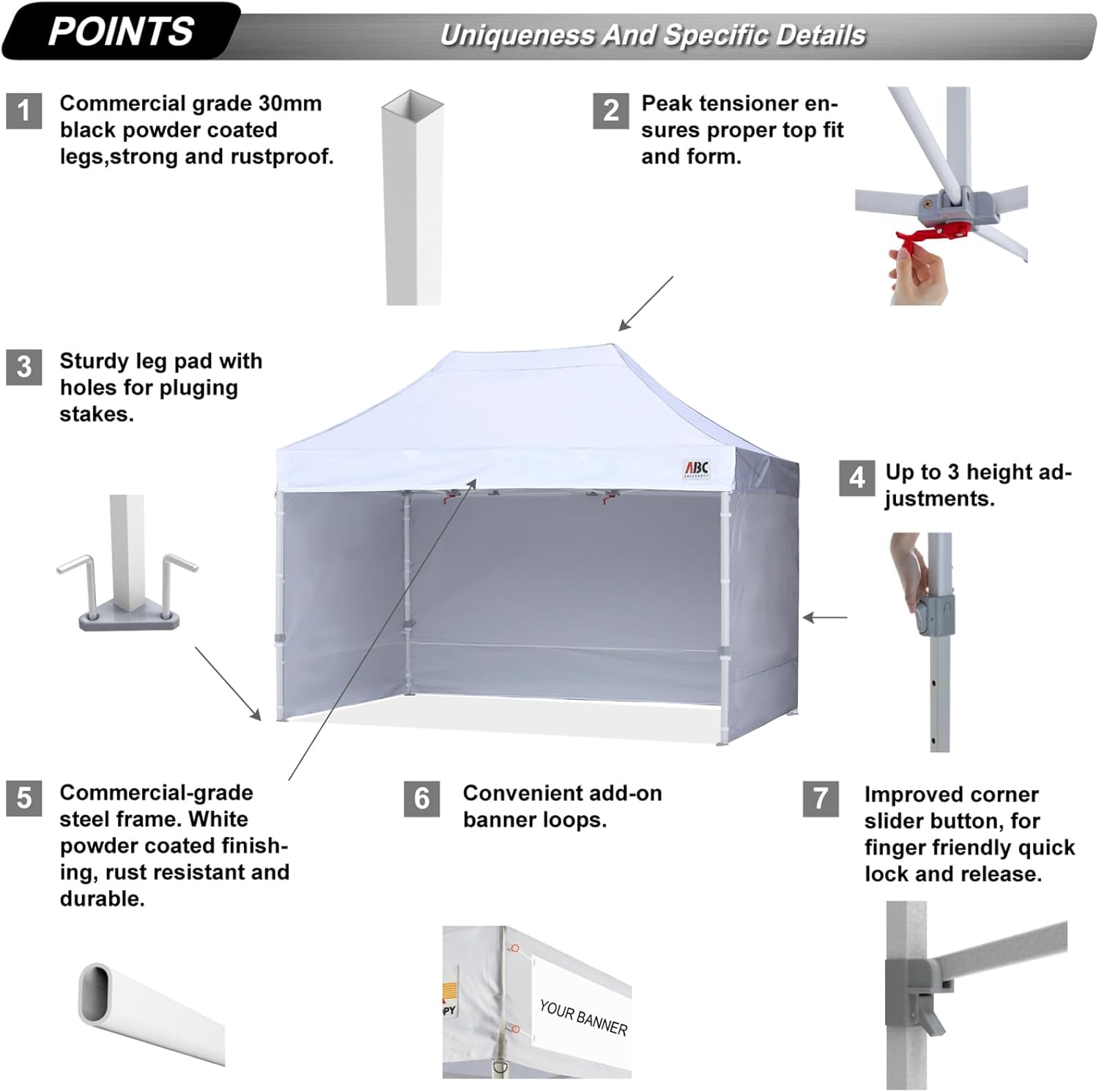 Easy Pop Up Canopy Tent 10×10 with Sidewalls