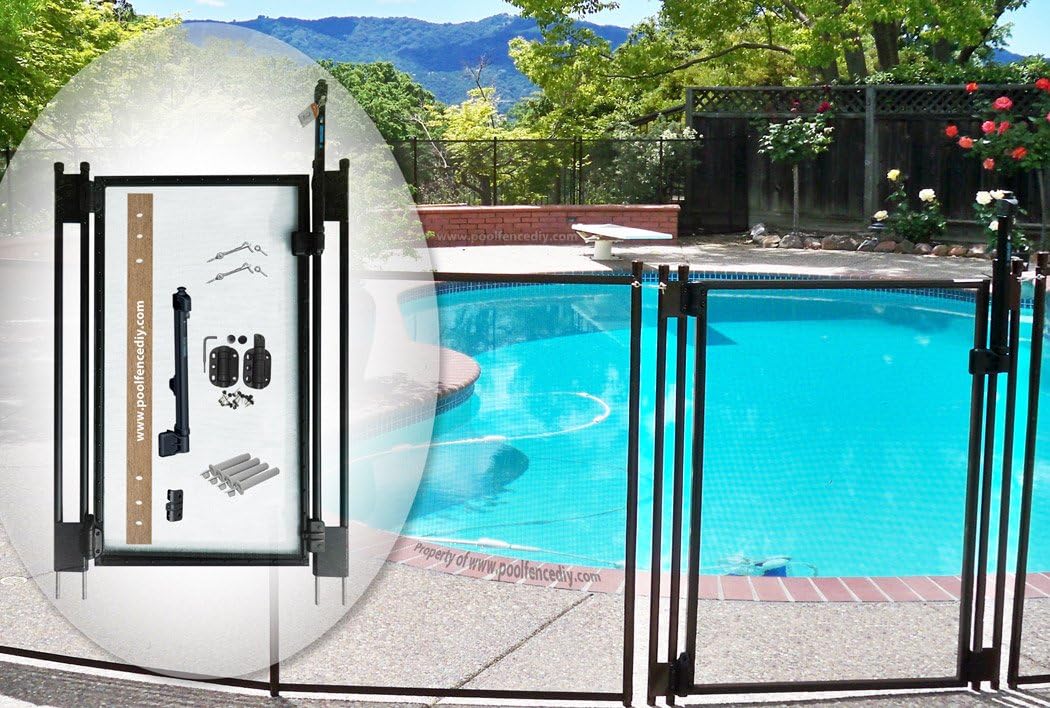 Pool Fence DIY Self-Closing Gate Kit – Black