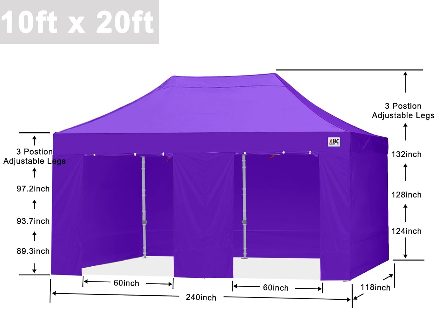 Easy Pop Up Canopy Tent 10×10 with Sidewalls
