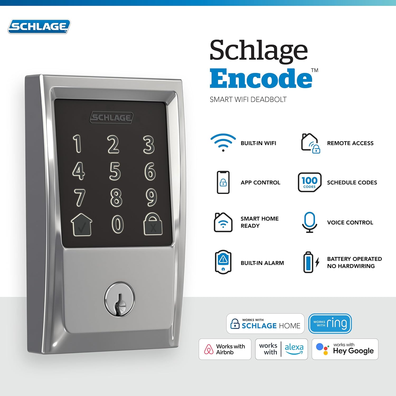 Encode Smart Wifi Deadbolt Lock – Keyless Entry
