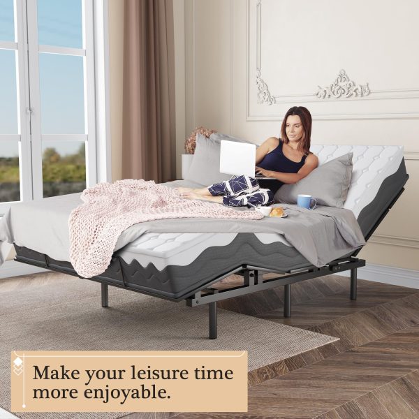 2026 Adjustable Bed Frame -Wireless Remote -Memory Function -Adjustable Bed Base -Head and Foot Lift Incline -Zero Gravity -Quiet Motorfor Lying Down, Reading, Watching TV,Fatigue,Backache[FULL]