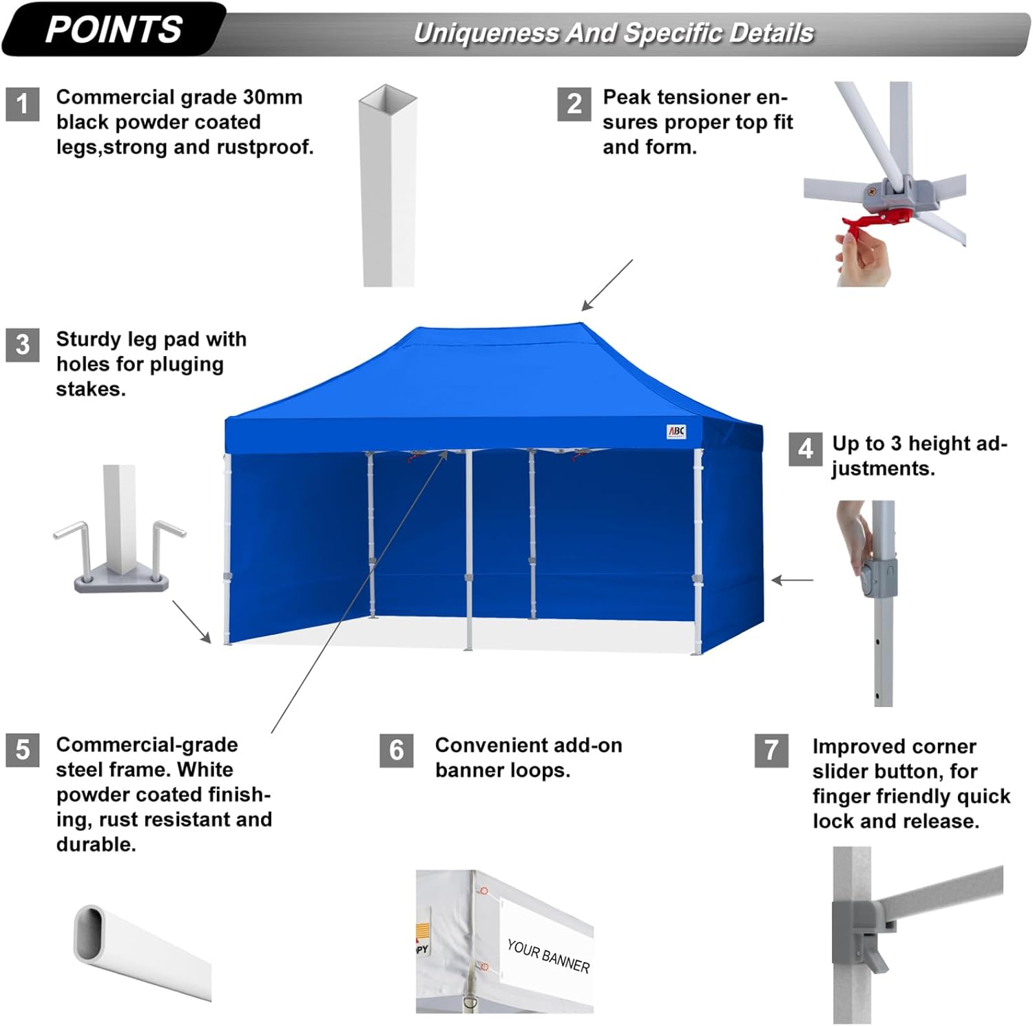 Easy Pop Up Canopy Tent 10×10 with Sidewalls