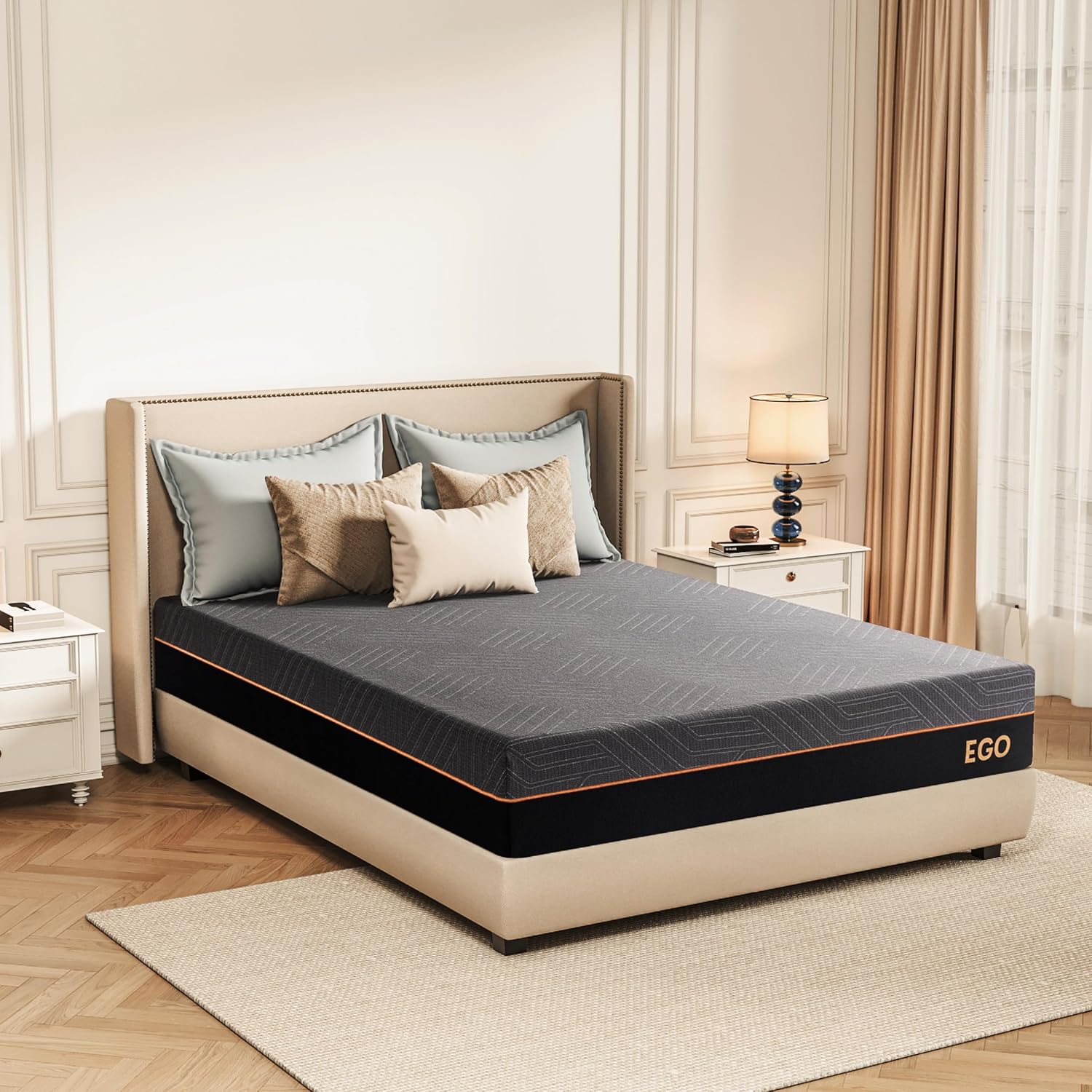 Egohome 14-Inch King Memory Foam Mattress, Copper Gel