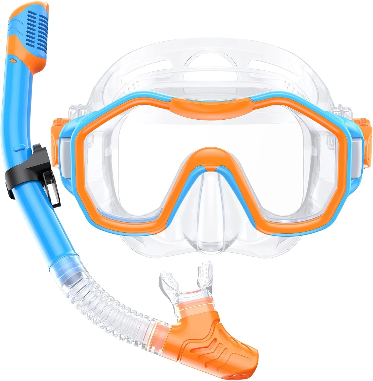 Snorkeling Gear for Adults, Dry-Top Snorkel Set, 180°Panoramic Wide View Diving Mask Breathing Freely Snorkel Mask for Snorkeling Scuba Diving Swimming Travel