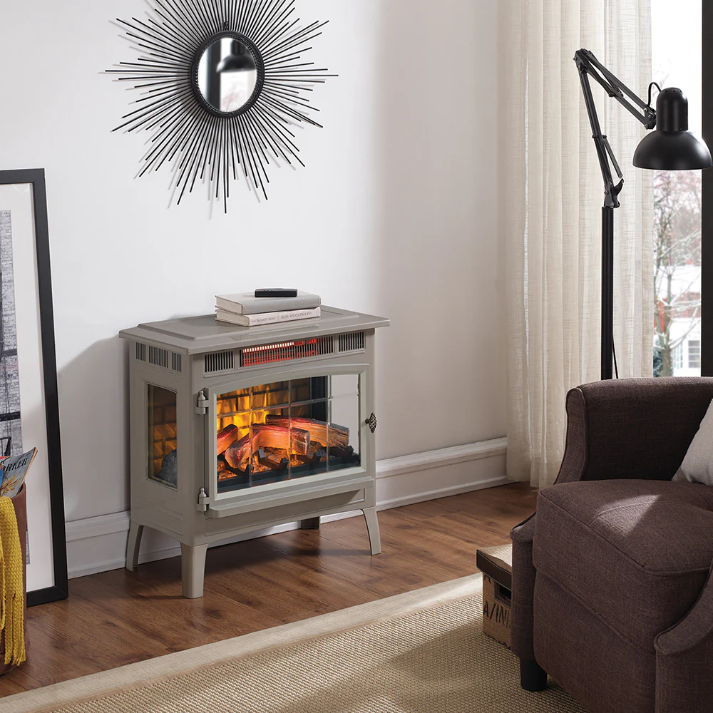 2026 Duraflame 3D French Grey Infrared Electric Fireplace Stove with Remote Control - DFI-5010-05