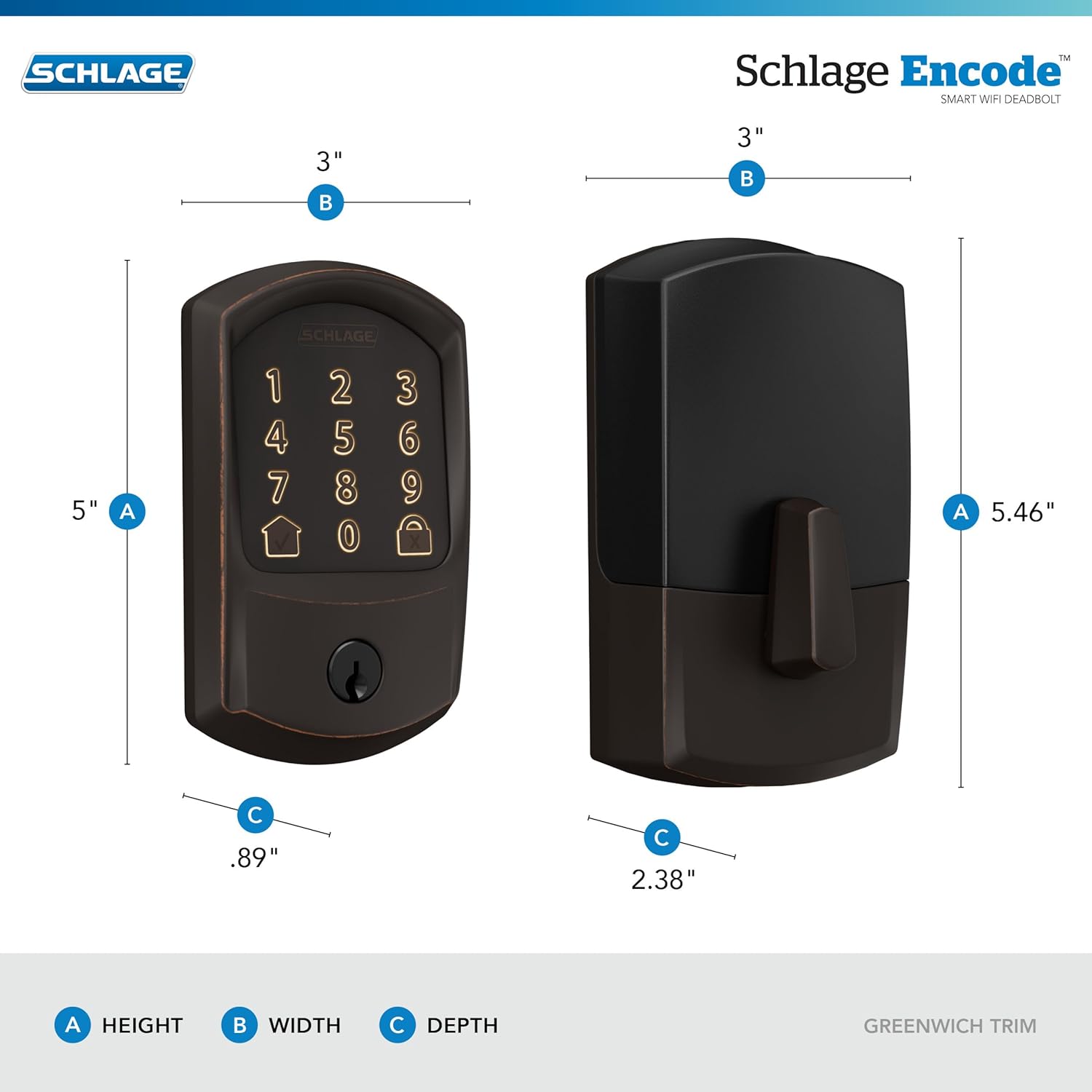 Encode Smart Wifi Deadbolt Lock – Keyless Entry