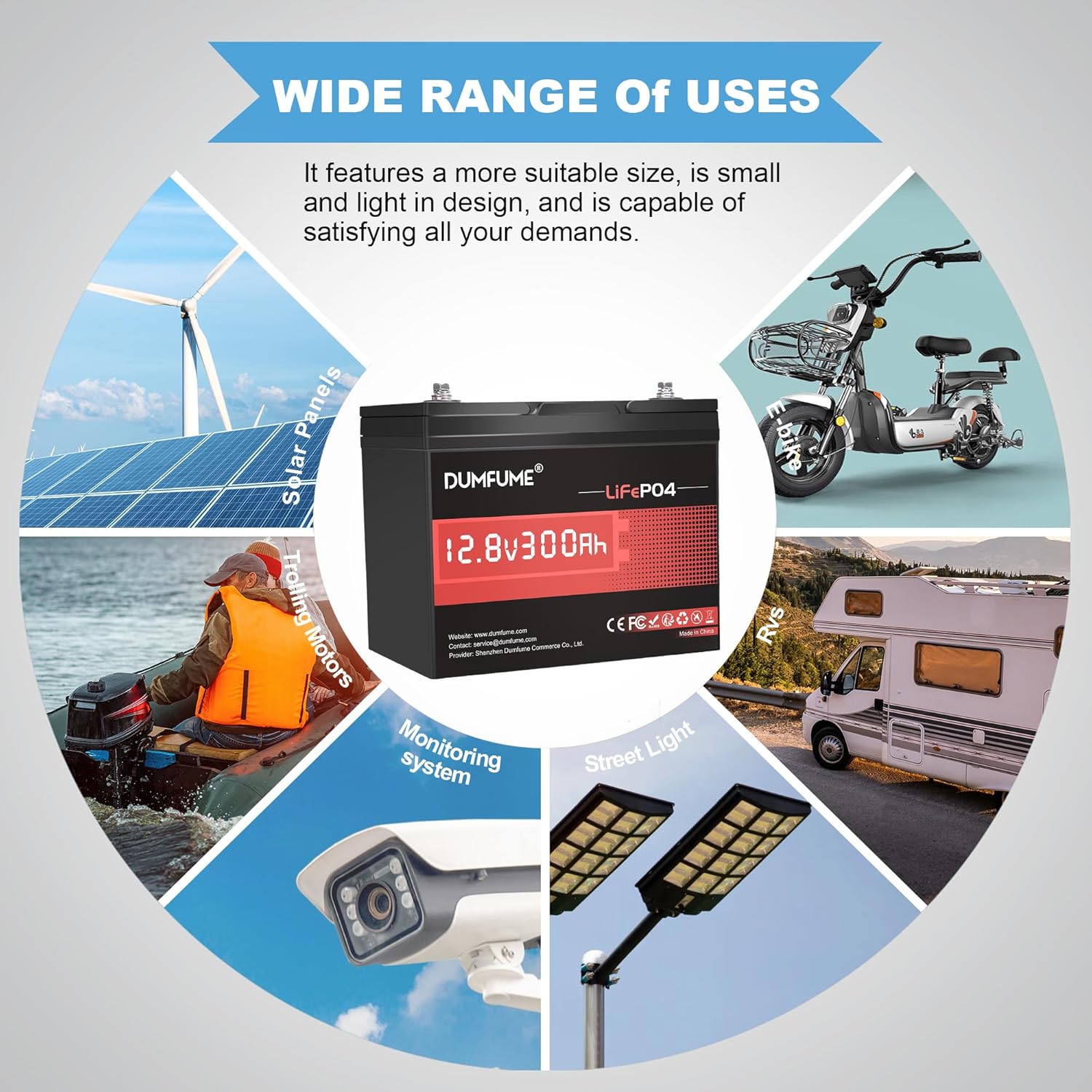 12V 300Ah Lithium LiFePO4 Battery with 200A BMS