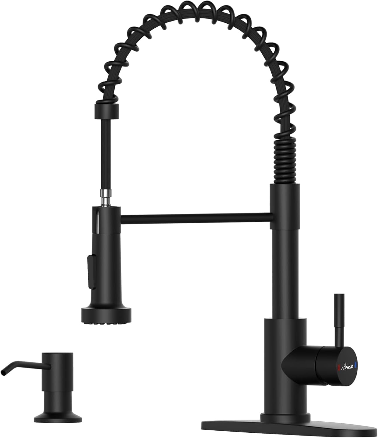 Black Touchless Kitchen Faucet with Soap Dispenser, Motion Sensor Activated Hands-Free Automatic Faucet for Sink with Pull Down Sprayer, Single Handle Smart Faucets for Kitchen Sink