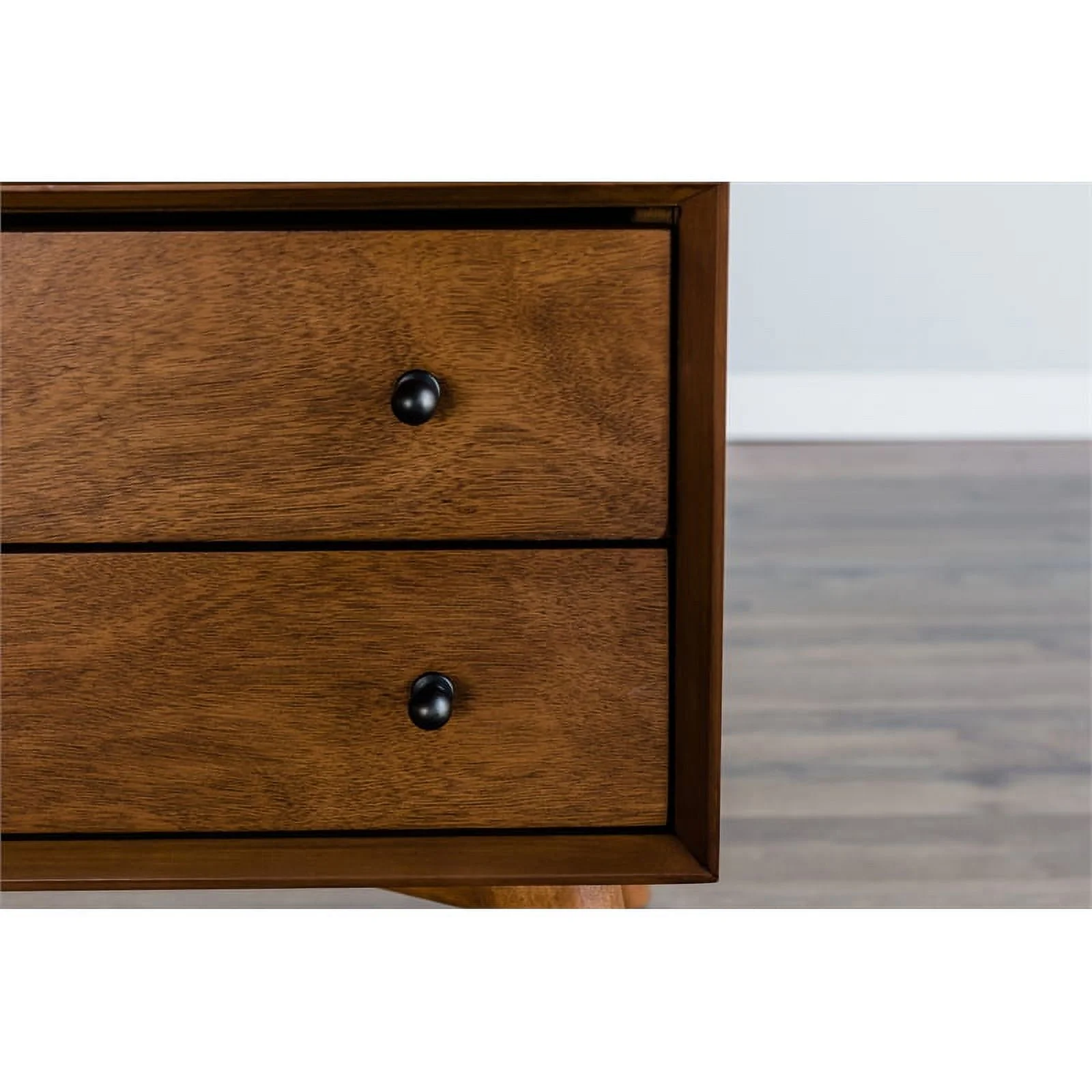 2026 Home Square 4 Piece Set with Small TV Console Full Wood Bed & Large Nightstand