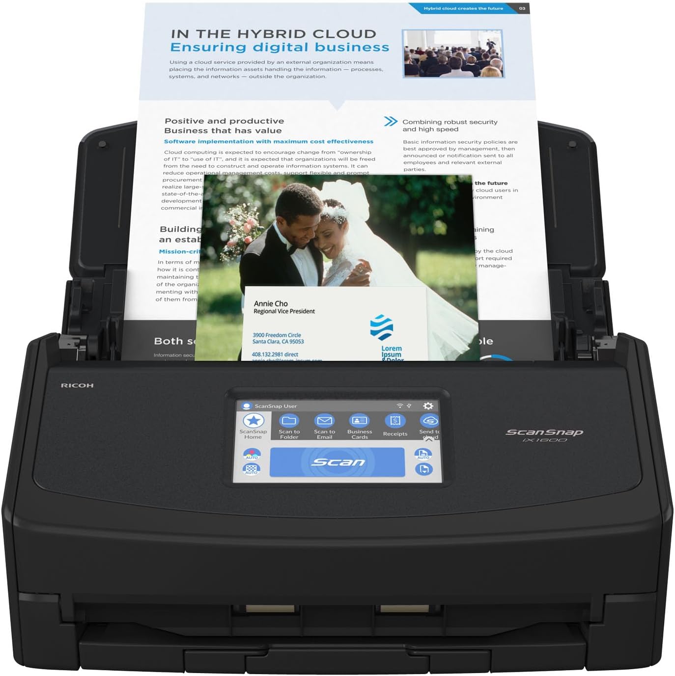 Ix1600 Wireless USB Document Scanner with Touchscreen