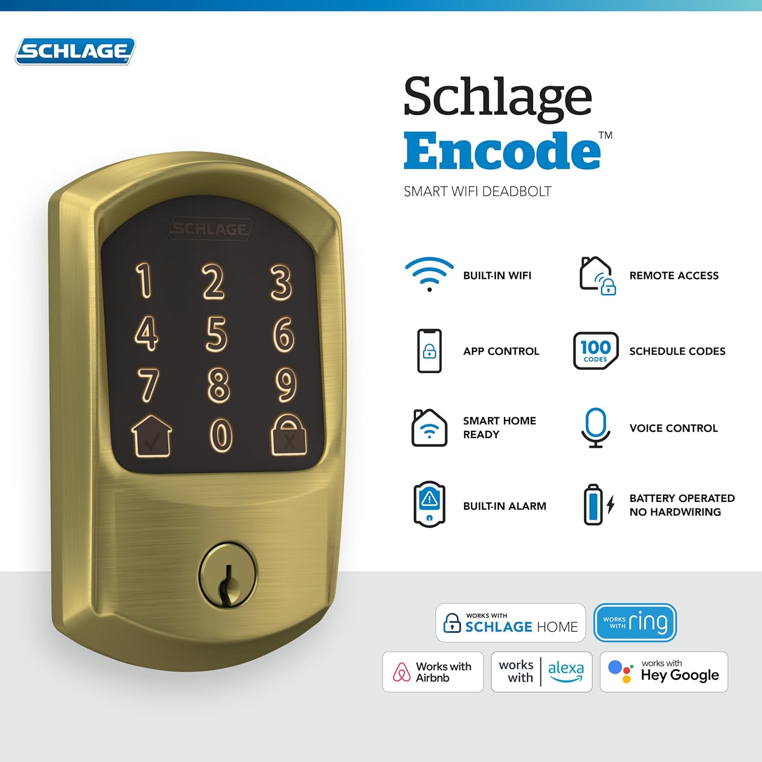 Encode Smart Wifi Deadbolt Lock – Keyless Entry