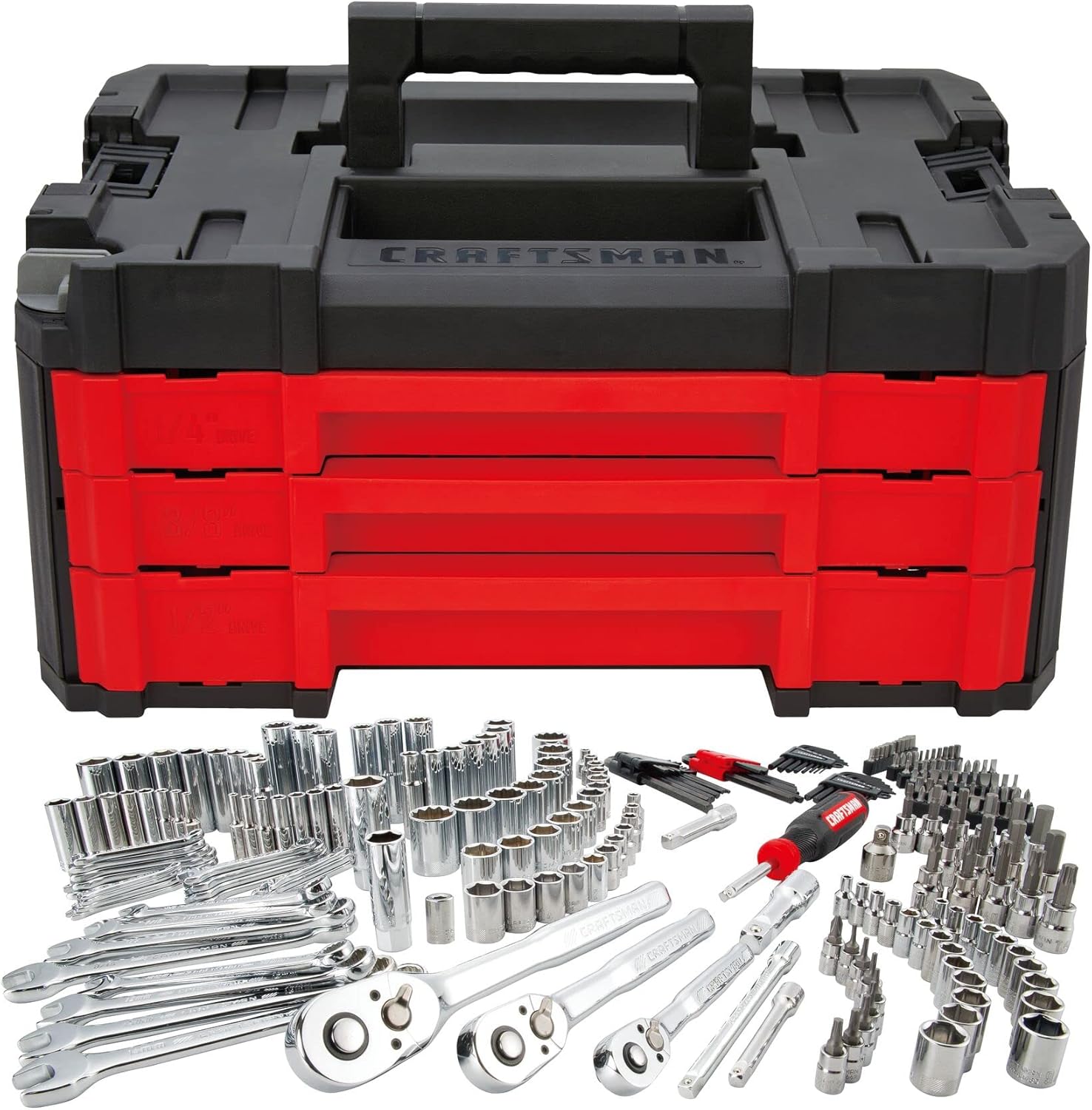 2026 Craftsman 262-Piece Mechanic Tool Set, Master Socket Set with 3-Drawer VERSASTACK Tool Box, SAE/Metric Set (CMMT45309)