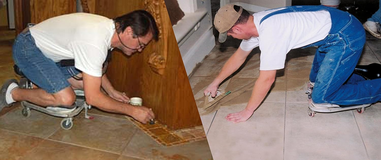 2026 Rolling Knee Pads with 3′′ Casters & Chest Support, Aluminum Frame, Black