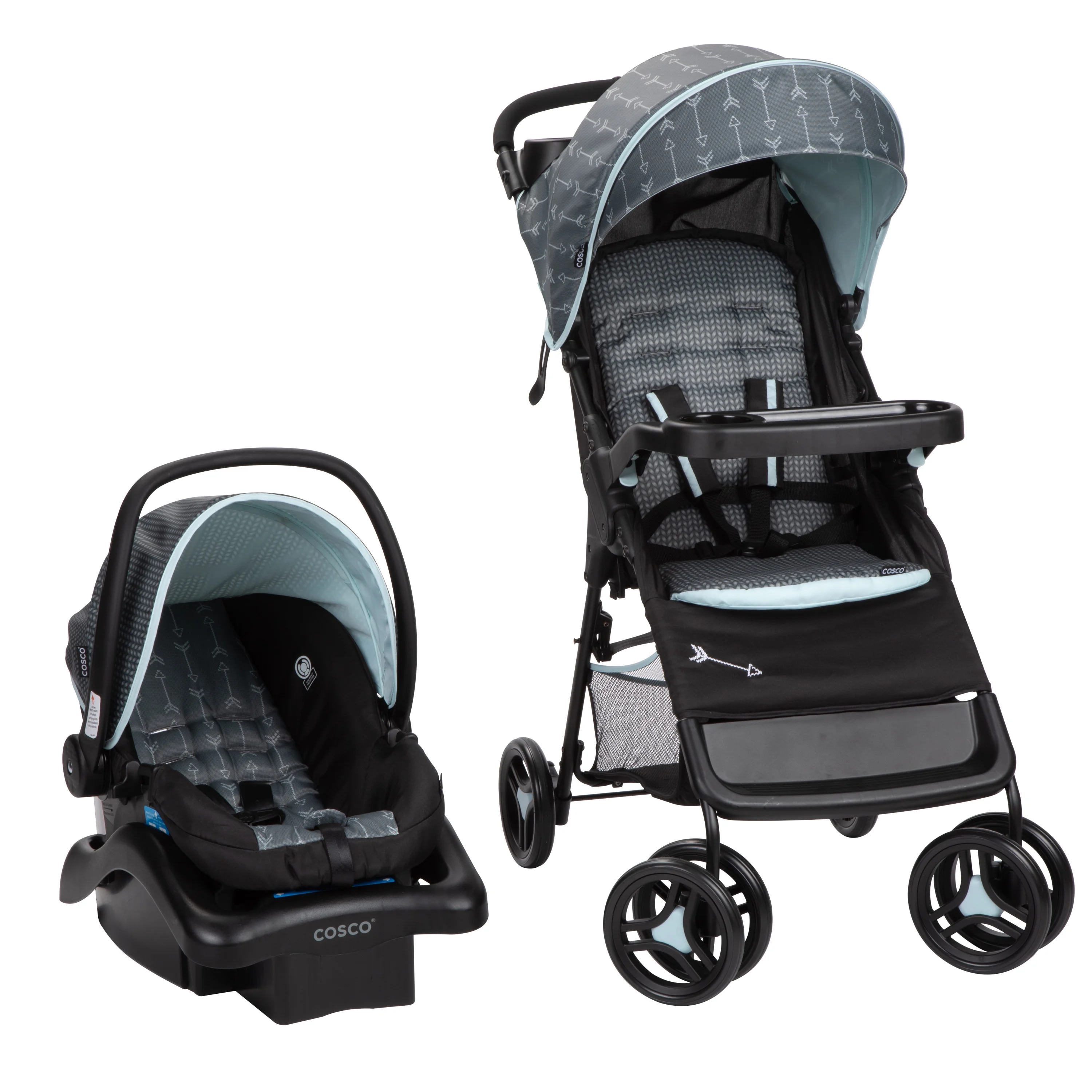 2026 Cosco Kids Lift & Stroll DX Travel System, Gray Arrows, Toddler, Unisex