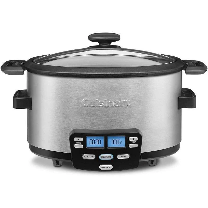 2026 Cuisinart Cook Central 3-in-1 4 Quart Multicooker – Slow Cook, Steam & Brown/Sauté with Keep Warm