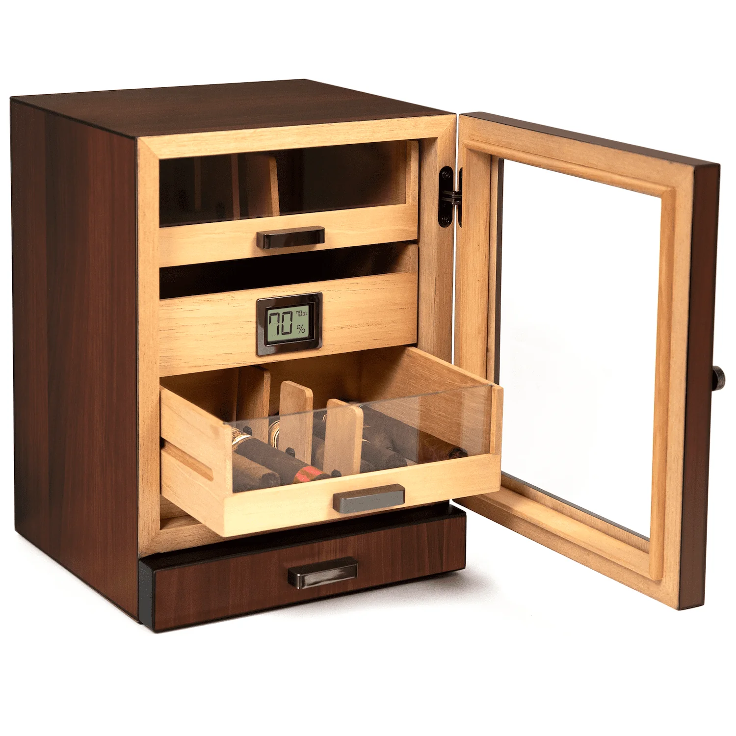 Luca Humidor – High-Capacity Cabinet with Built-in Accessory Storage