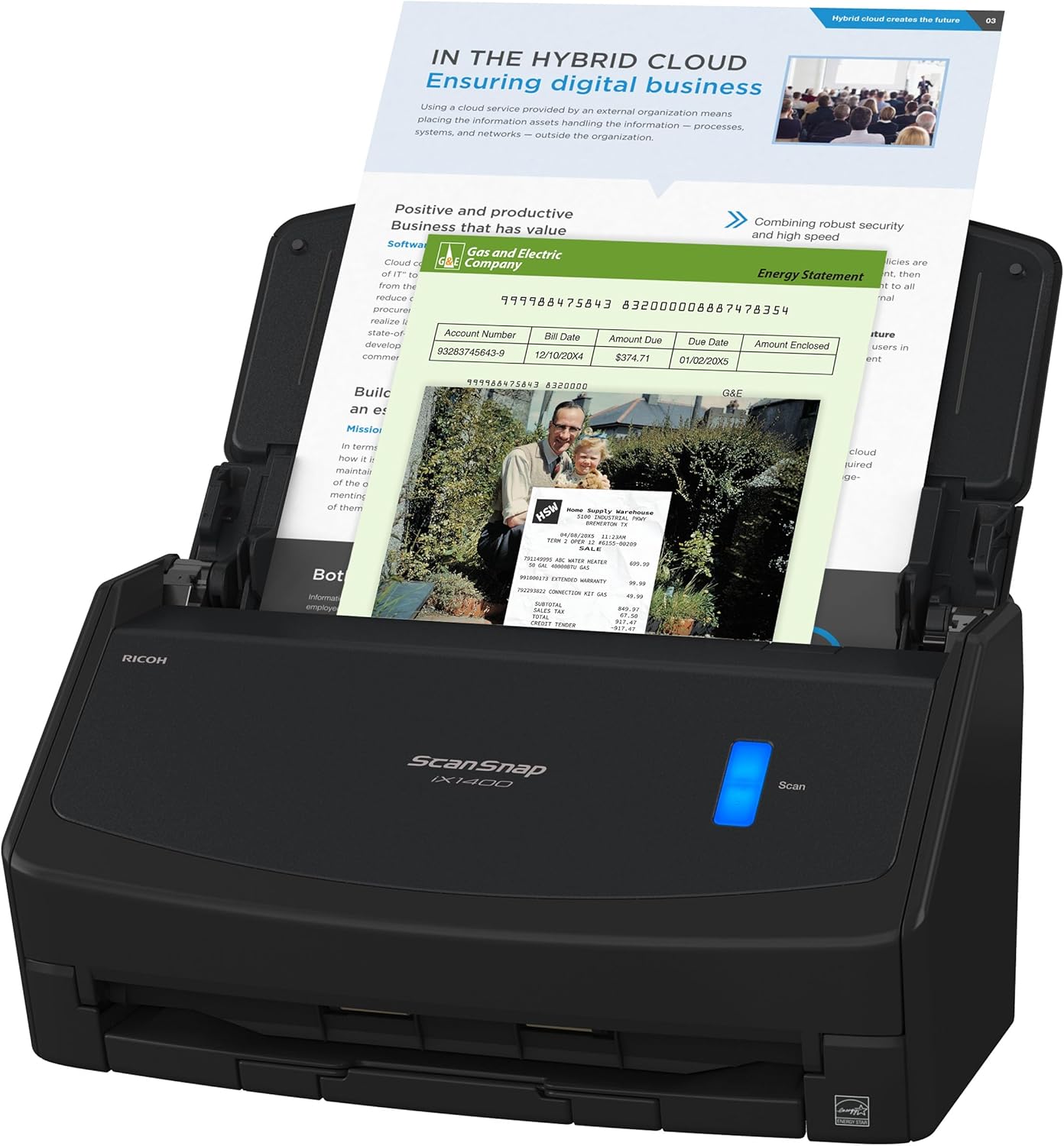 Ix1400 High-Speed Color Document Scanner with ADF