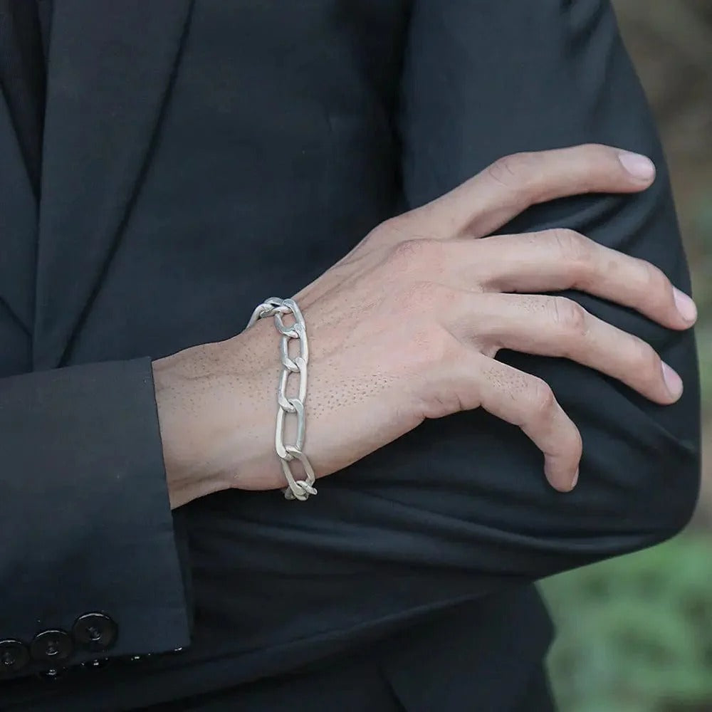 Men’s Silver 92.5 Bracelet With Wide Cuban Links