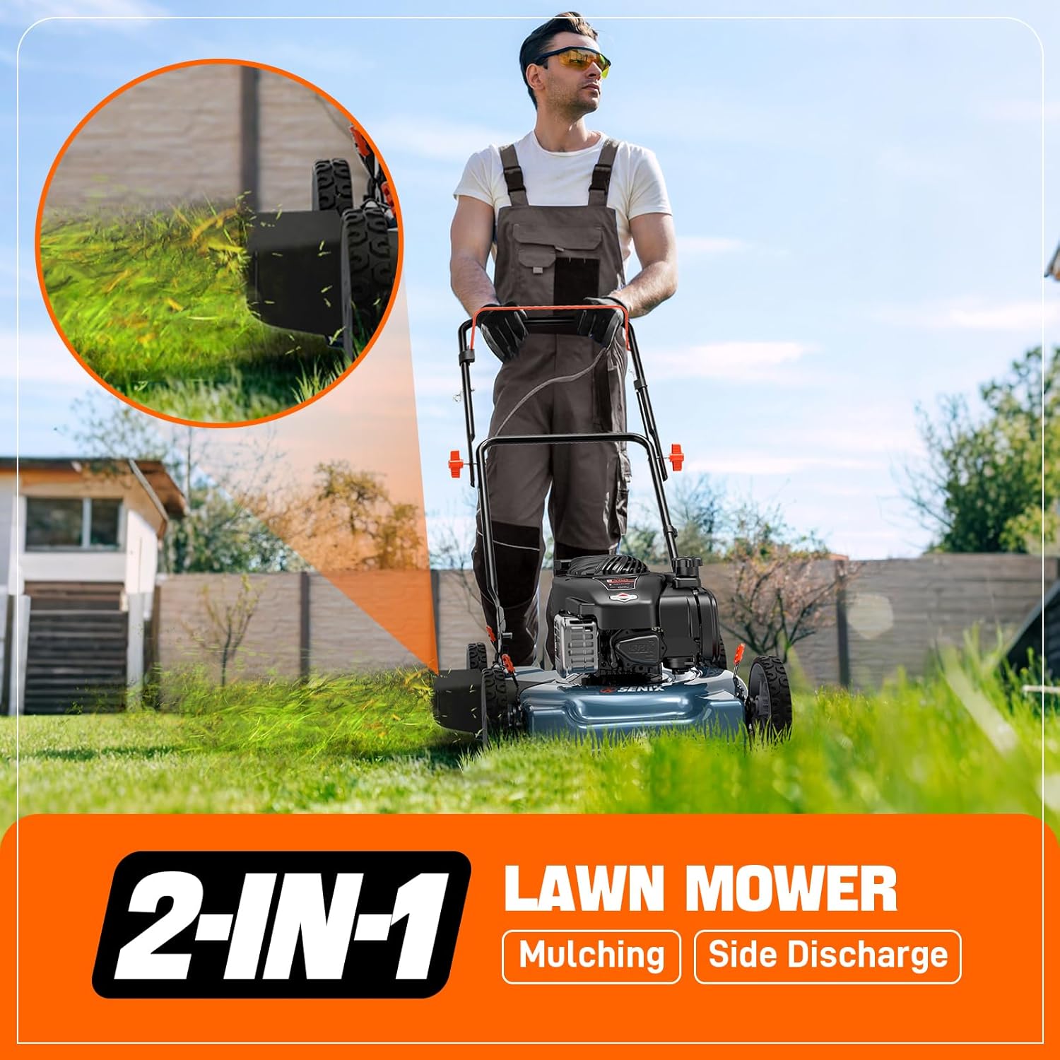 20-Inch Gas Lawn Mower with 125cc Briggs Engine