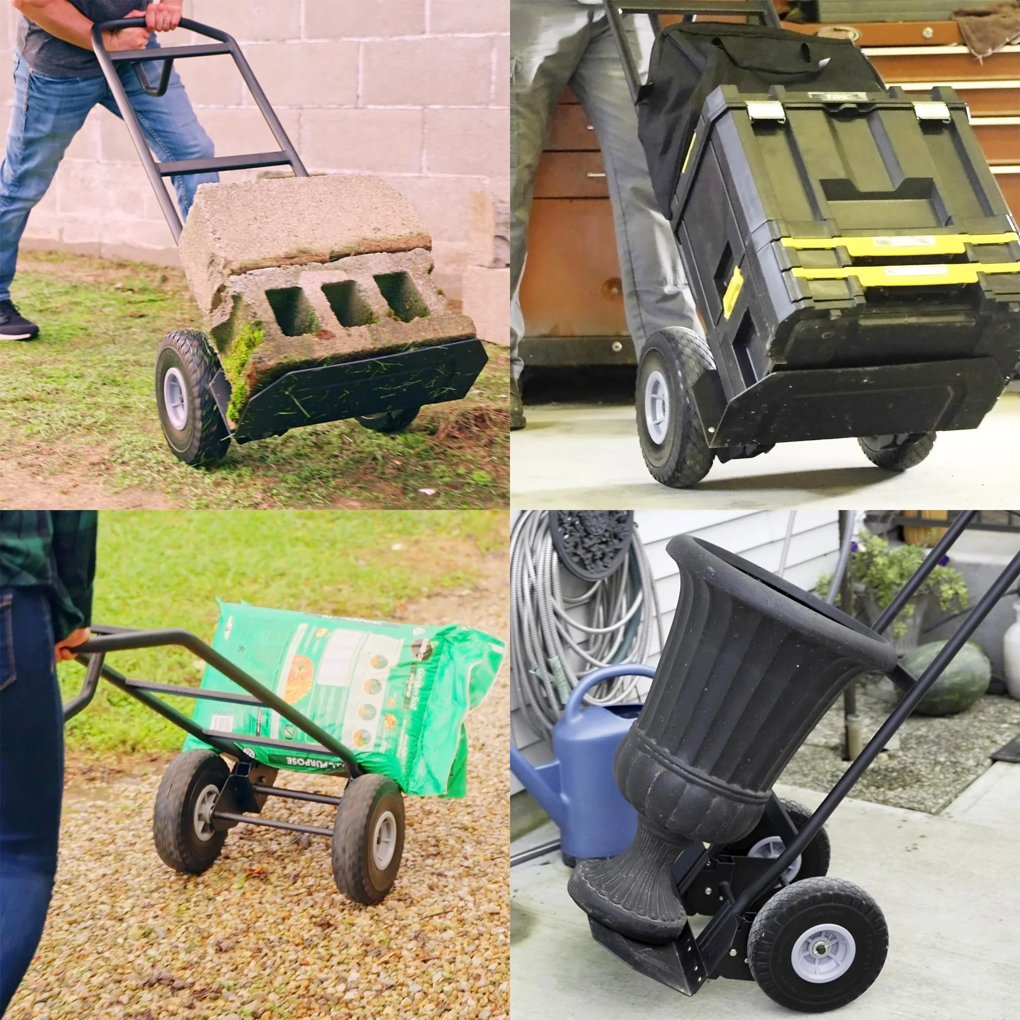 COSCO Load Assist Hand Truck with P Handle and Flat Free Wheels, 800lb capacity