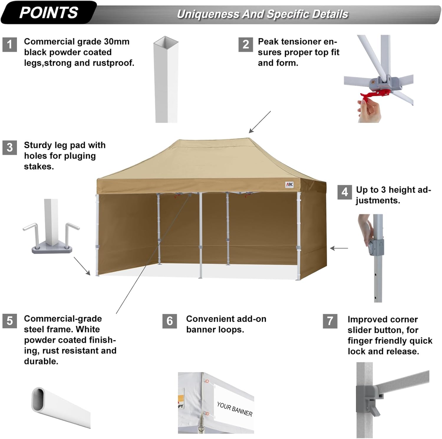 Easy Pop Up Canopy Tent 10×10 with Sidewalls