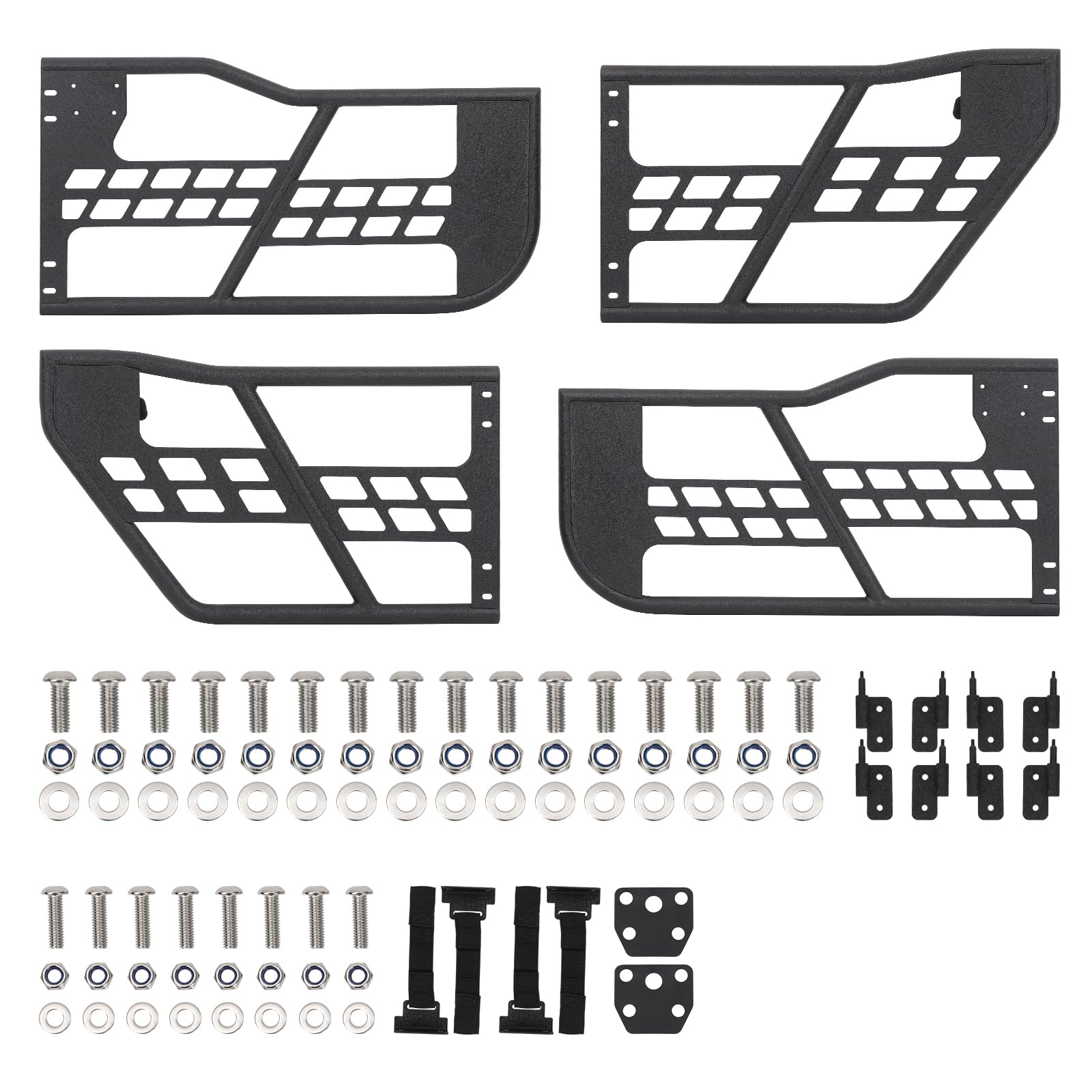 2026 Off Road Safari Tubular Doors Compatible with 2018-2023 Wrangler JL 4 Door – Set of 4 Fat Tube Half Doors for Adventure