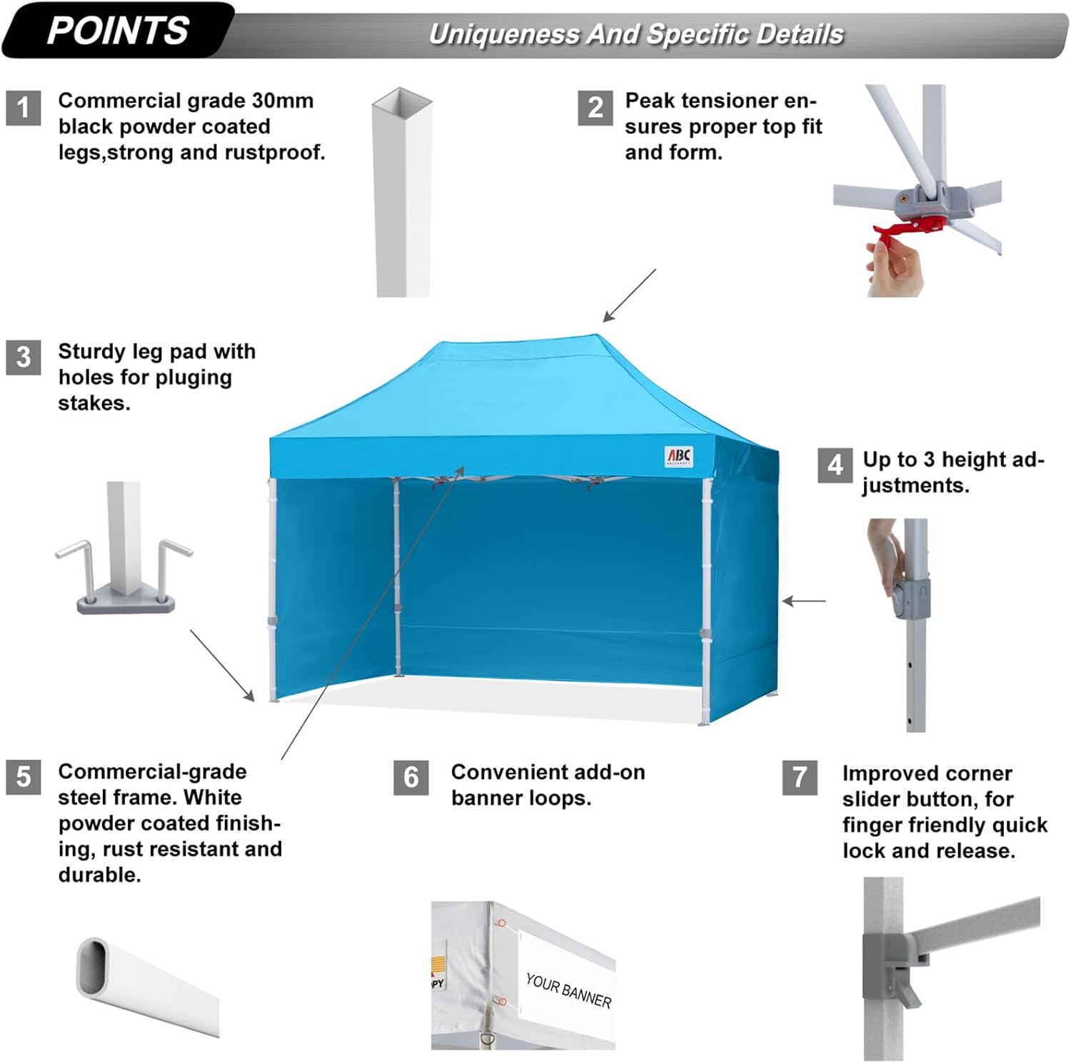 Easy Pop Up Canopy Tent 10×10 with Sidewalls