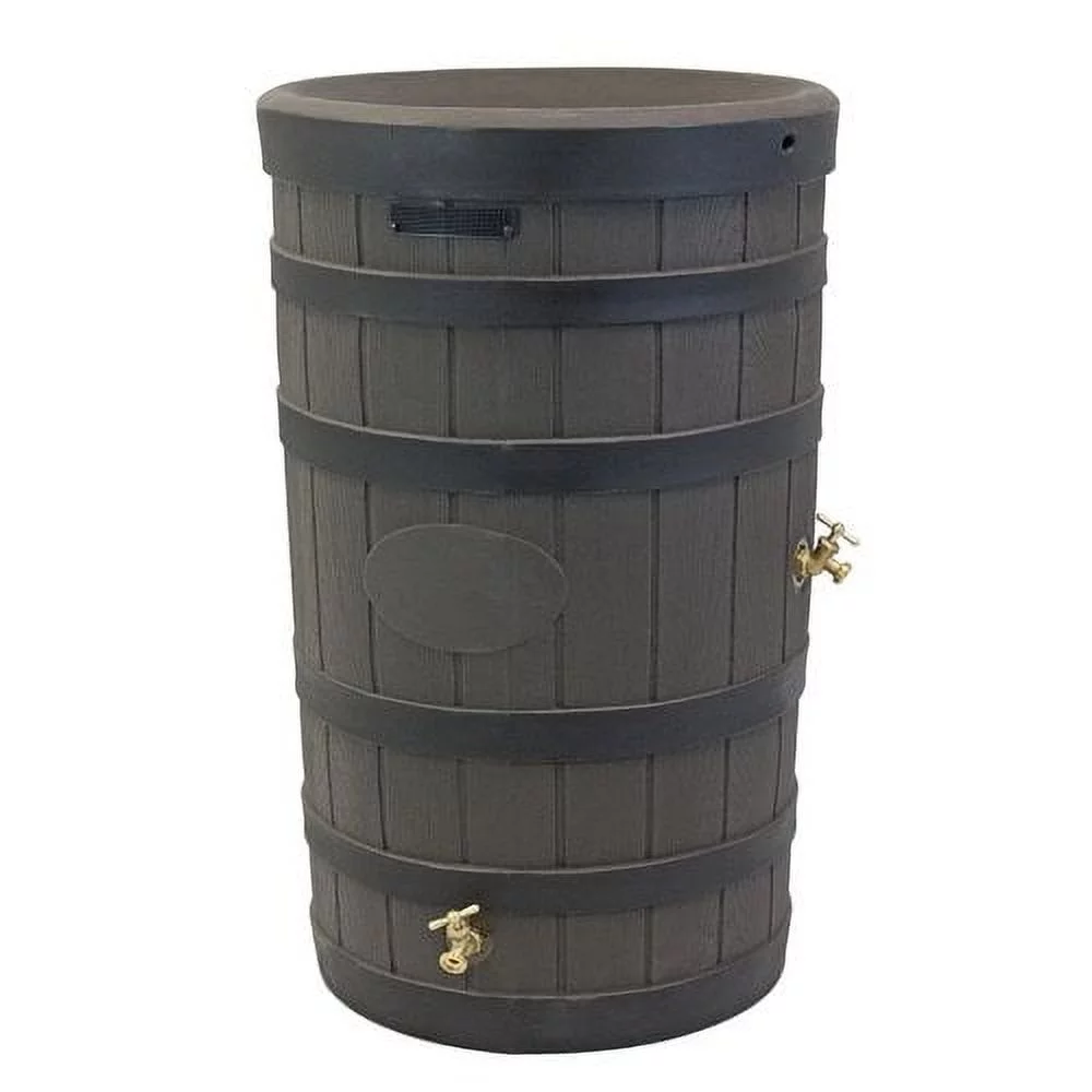 2026 Good Ideas Rain Wizard American Oak Rain Barrel – 50 Gallon