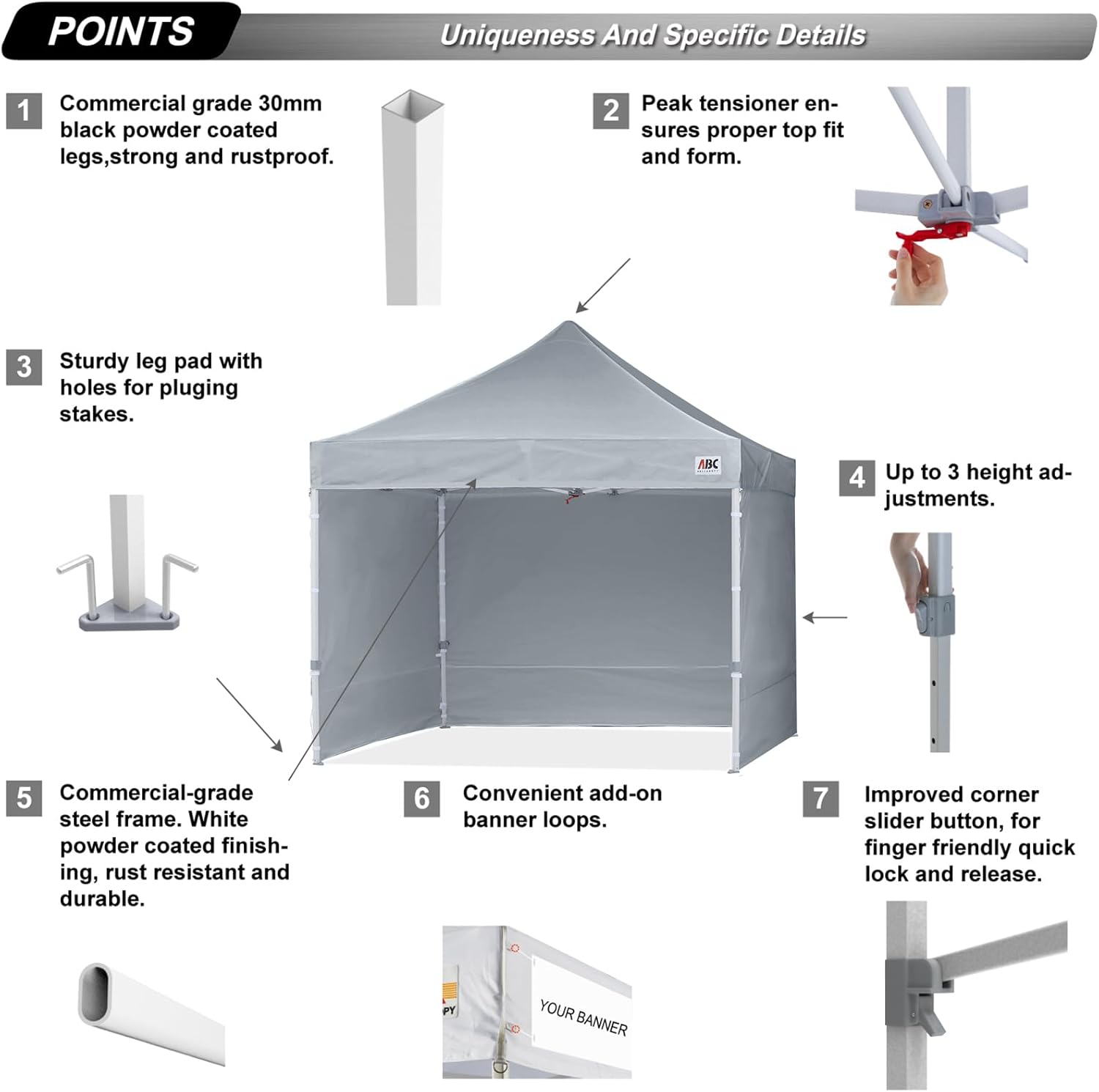 Easy Pop Up Canopy Tent 10×10 with Sidewalls