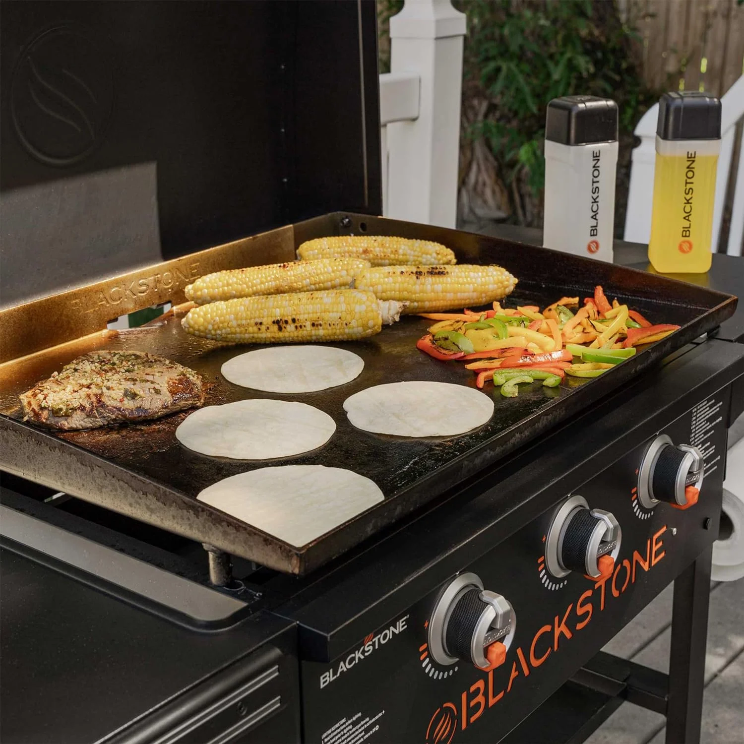 2026 28 Inch Blackstone Griddle 2080 with Hood XL Griddle Original 3-Burner Outdoor Flat Top Grill, with Blackstone Griddle Accessories, Seasoning, and Wholesalehome Gloves and Cloth