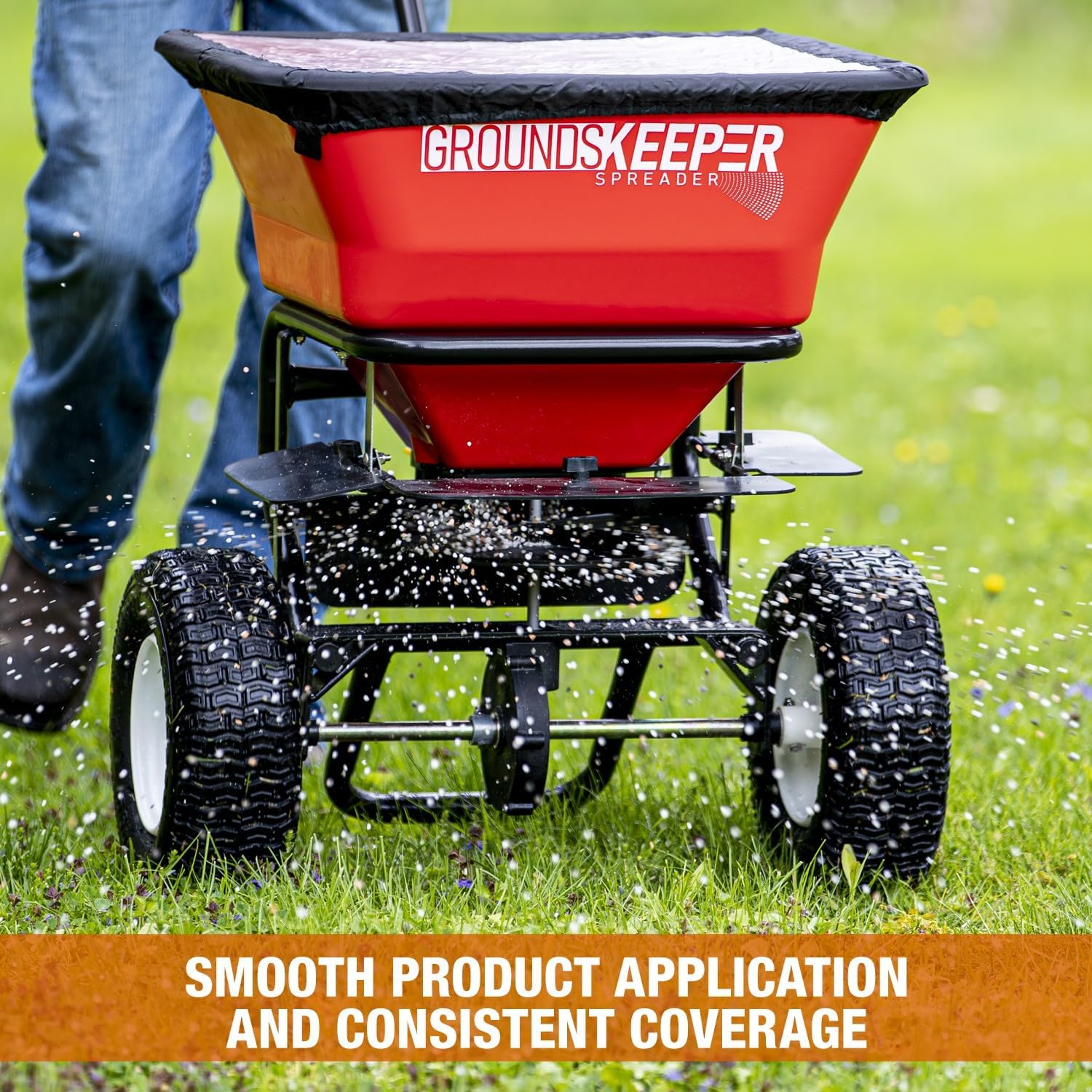 2026 Multi-Purpose Walk Behind Push Spreader 3039632R Grounds Keeper, 100 Pound Capacity, Multi Use Tool for Grass Seed, Salt, De-Icer, Fertilizer and Seeds