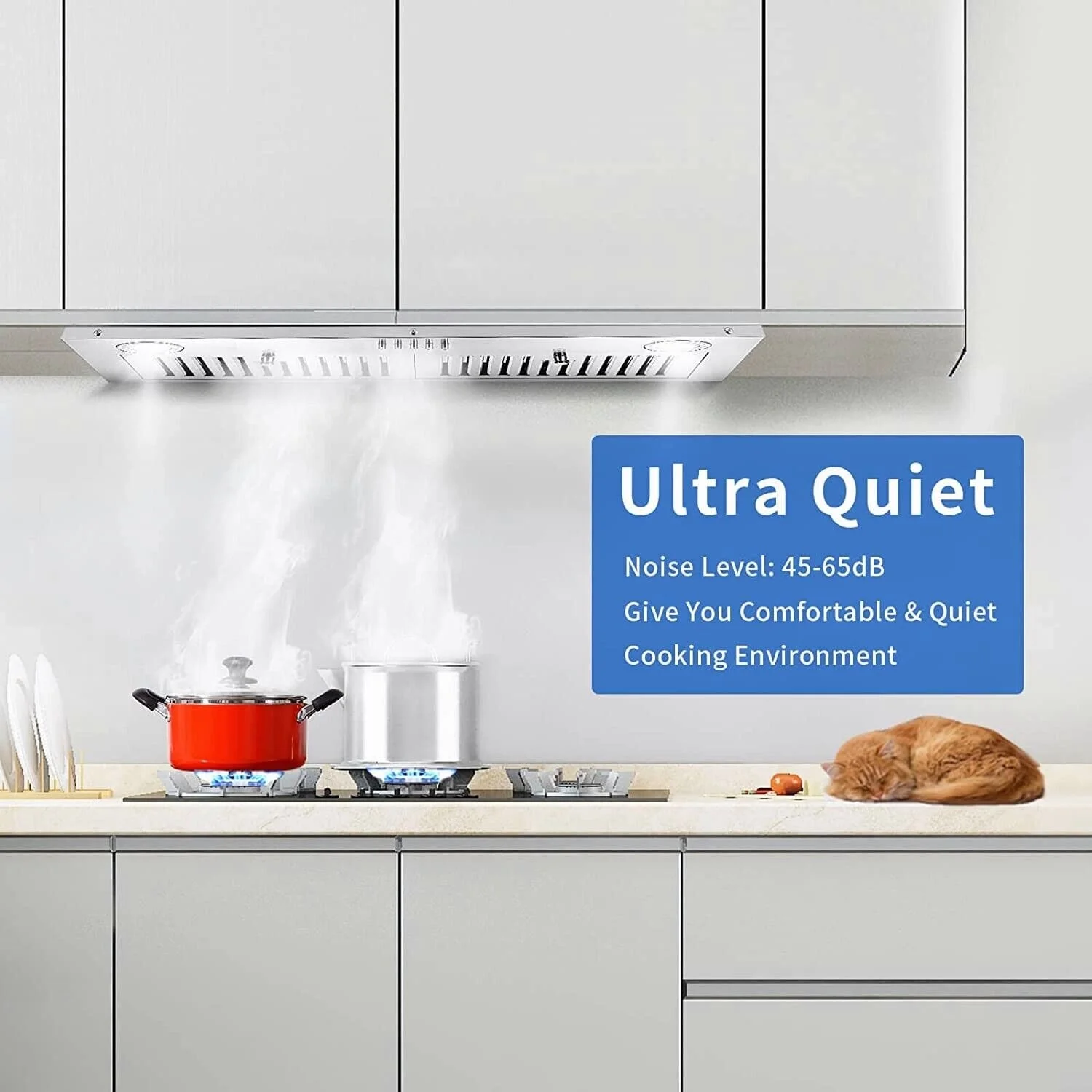 2026 Zomagas 30 inch Built-in Range Hood 600CFM Stainless Steel Kitchen Cook Insert Vent with Led Lights