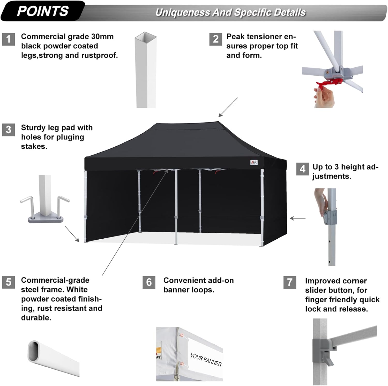 Easy Pop Up Canopy Tent 10×10 with Sidewalls