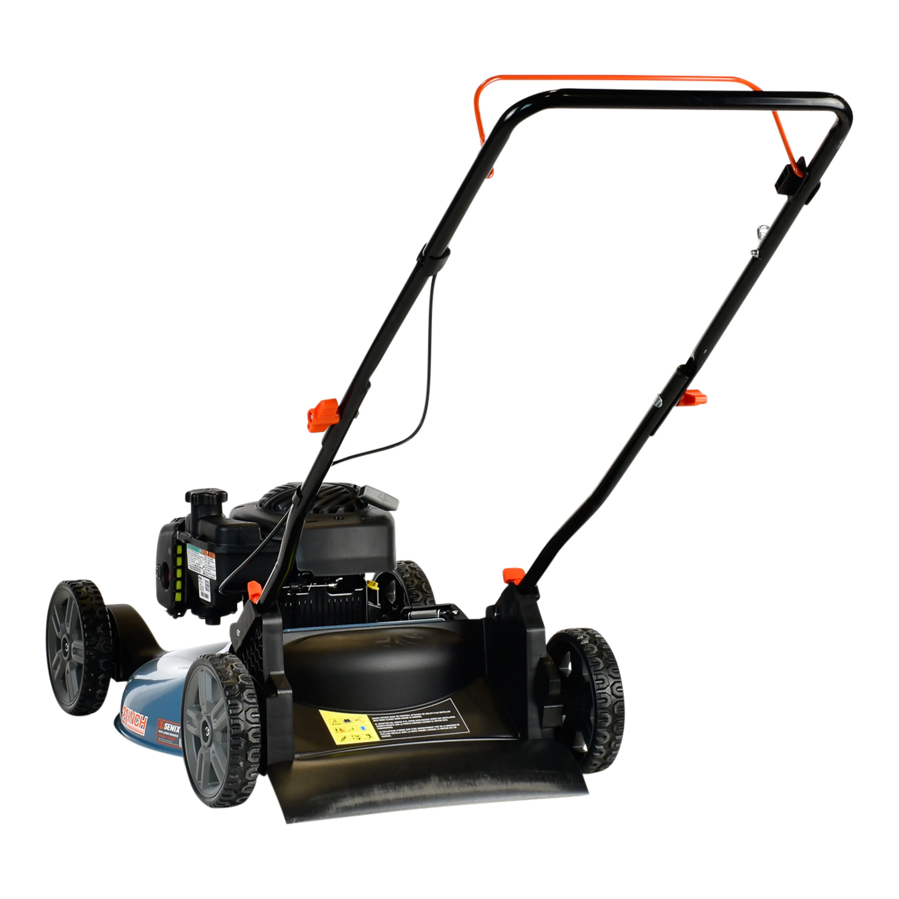 2026 SENIX 21-Inch Push Lawn Mower, 125 cc 4-Cycle Gas Powered, Mulch & Side Discharge, Dual Lever Height Adjustment, LSPG-M3