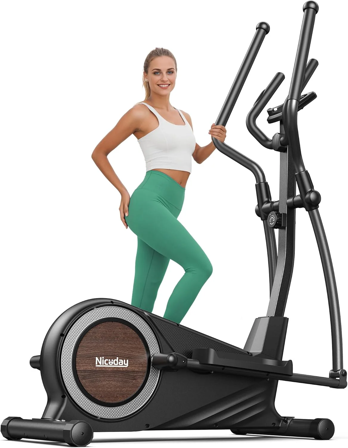 Elliptical Exercise Machine, Elliptical Machine for Home, Magnetic Elliptical Trainer with 15.5IN-19IN Stride, 16 Resistance Levels, 400LBS Loading Capacity, Support Kinomap APP