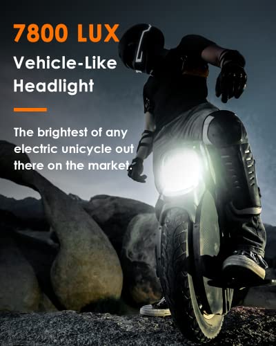 Electric Unicycle, 18′′ Self-Balancing with 3.35′′ Air Suspension, 75-Mile Range, 34 MPH Speed