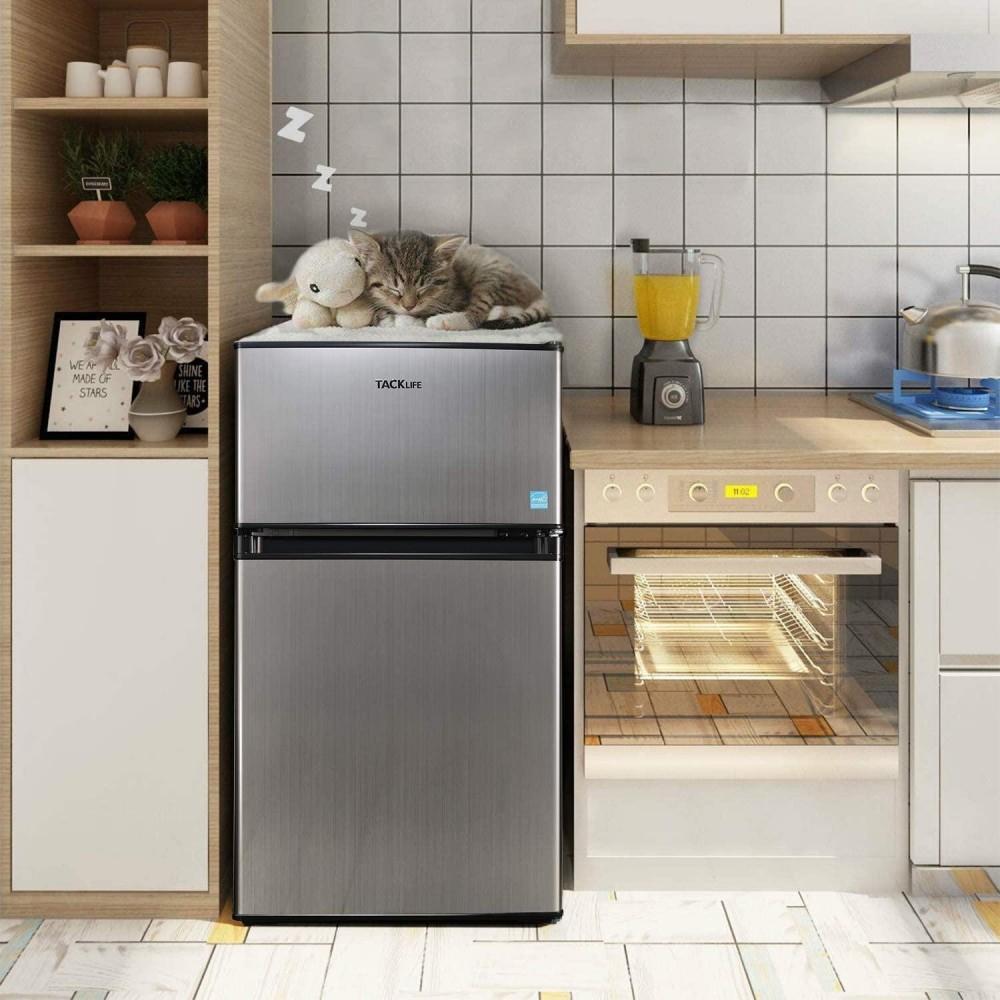 2026 Mini Fridge with Freezer, 3.1 Cu.Ft Small Refrigerator, Compact Refrigerator with LED Light