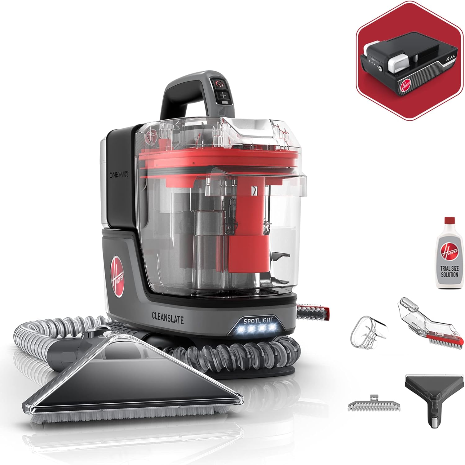 Hoover Cordless Portable Carpet and Upholstery Spot Cleaner, Stain Remover, Powerful Suction